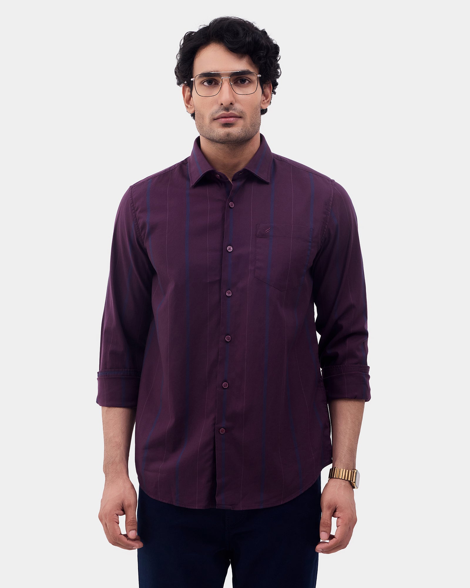 LONG SLEEVE INDIA FIT STRIPE SHIRT