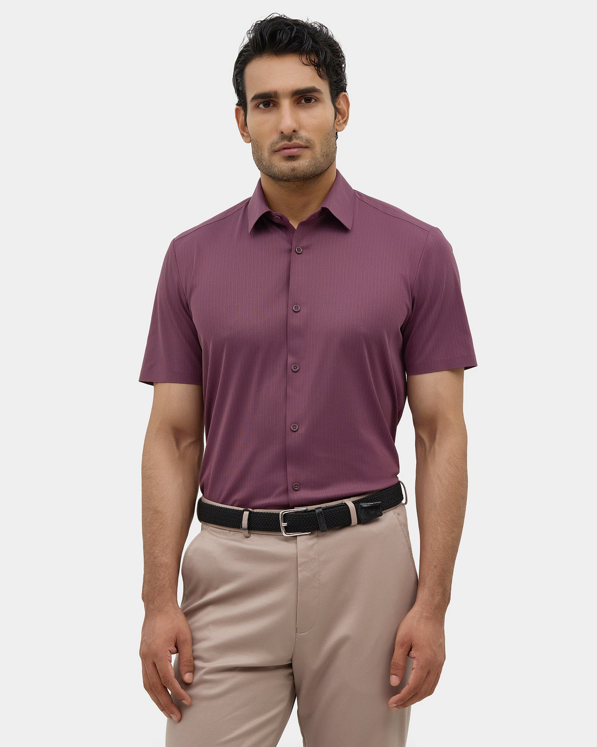 Wine TechPro Stripe Shirt - Dome