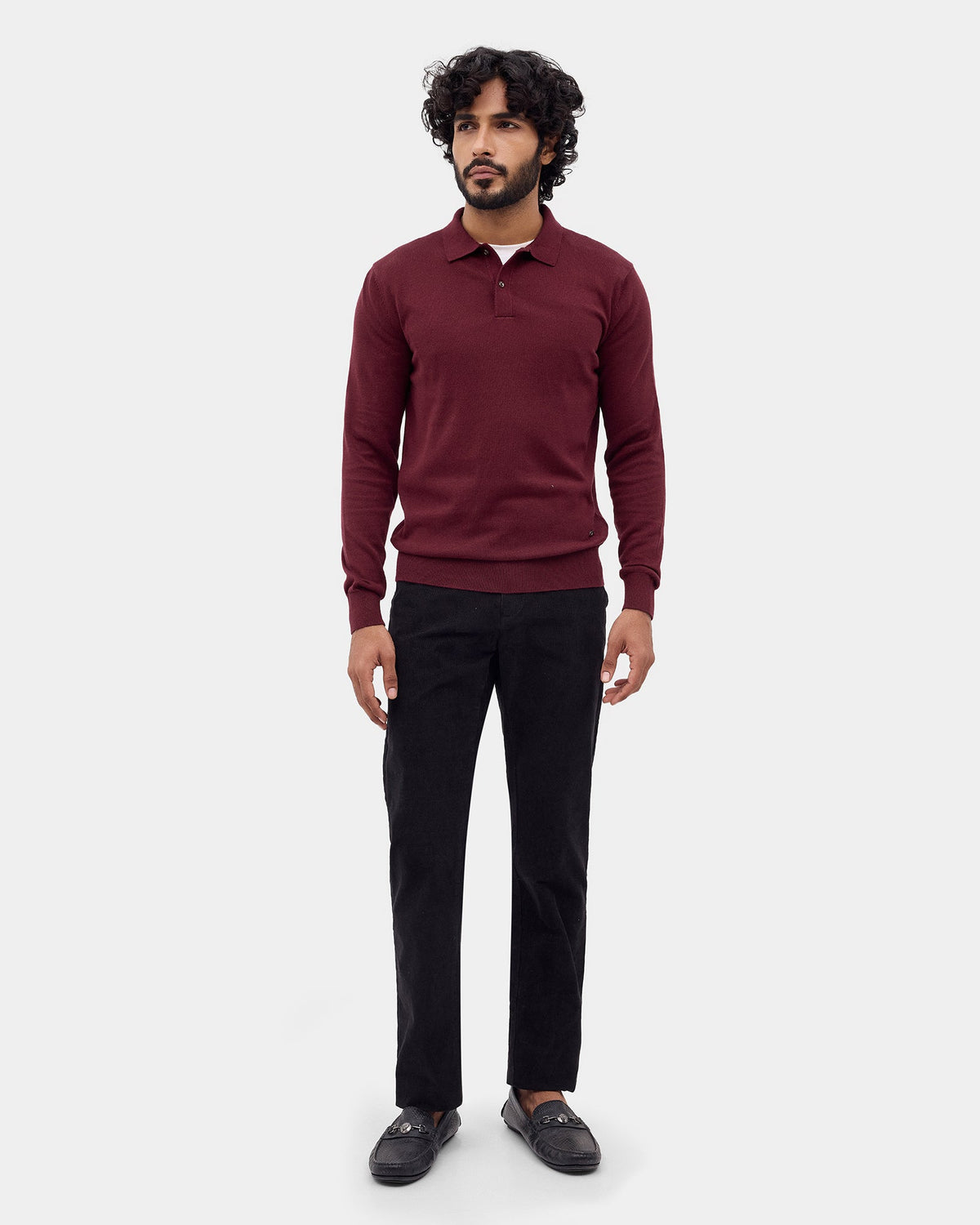 Winery Red Solid Sweater - Mushroom