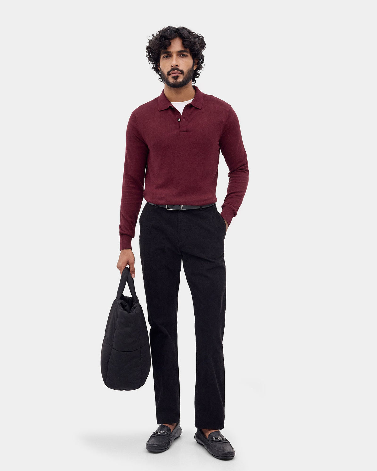 Winery Red Solid Sweater - Mushroom