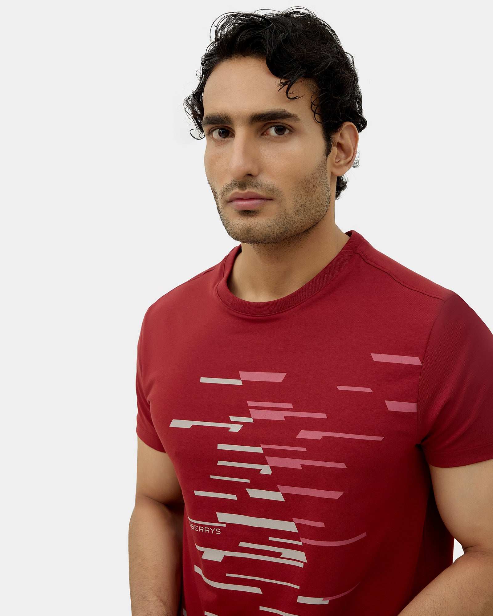 Winery Red Crew Neck Printed T-Shirt - Ryuji