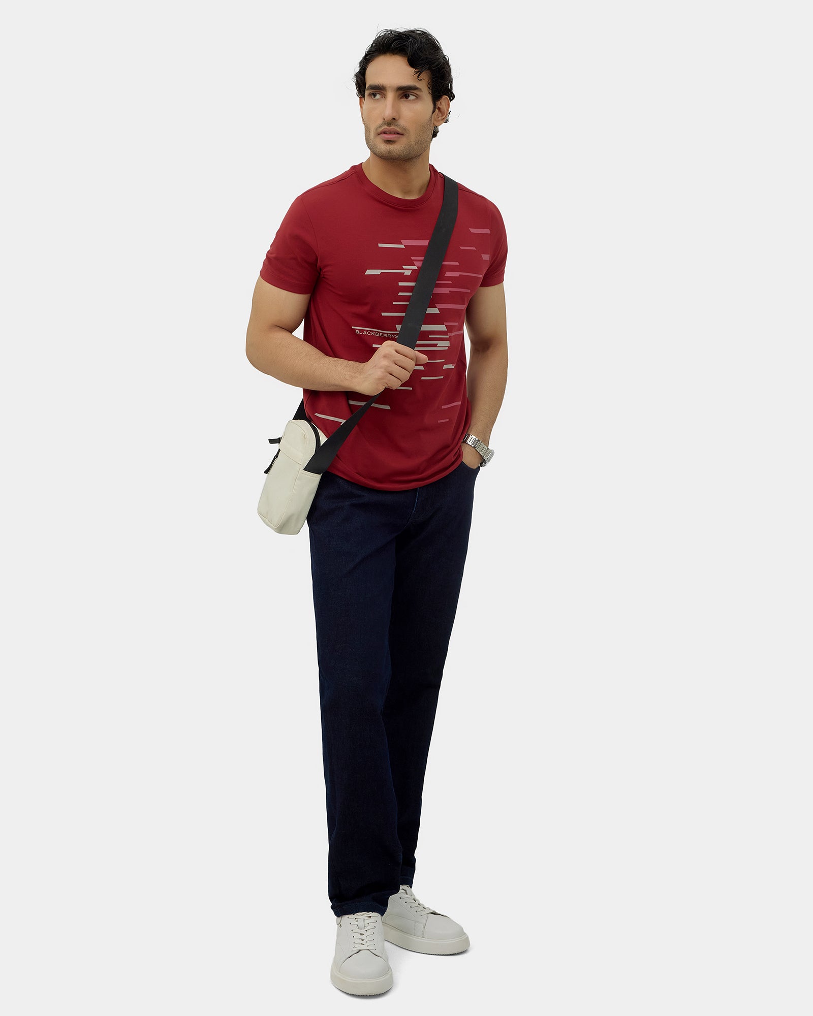Winery Red Crew Neck Printed T-Shirt - Ryuji