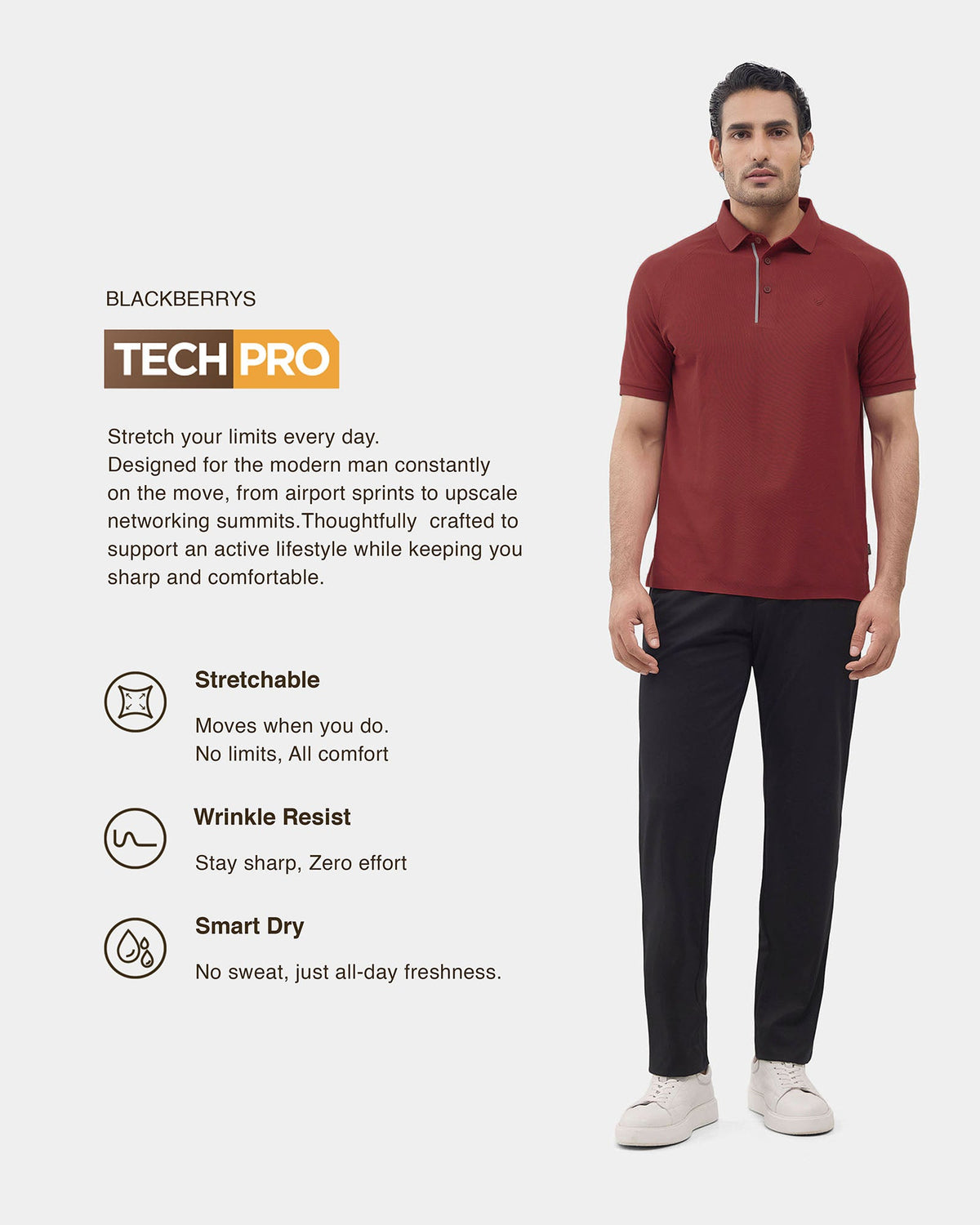 Winery Red TechPro Solid Polo - Choi