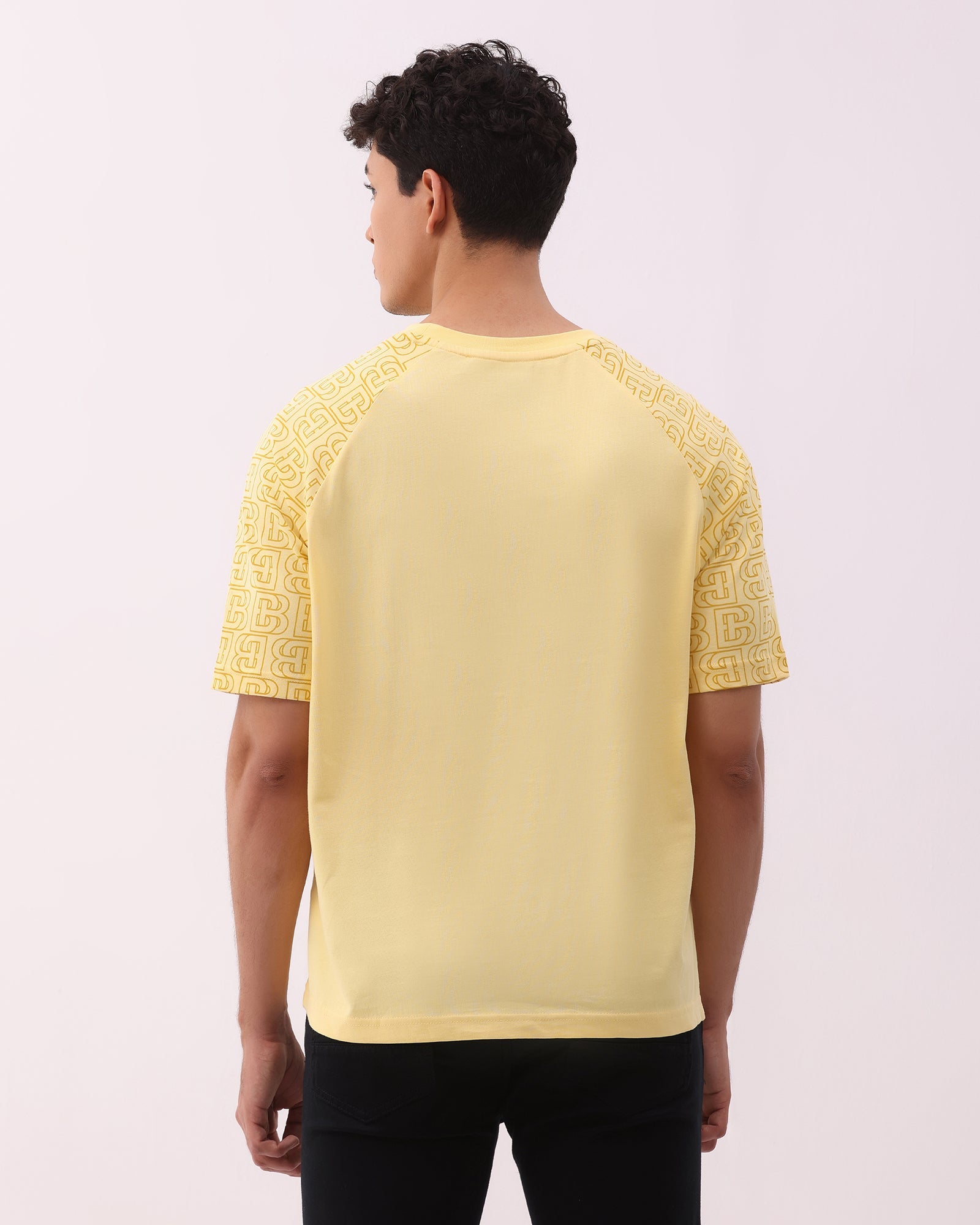 Yellow Crew Neck Printed T-Shirt - Caleb