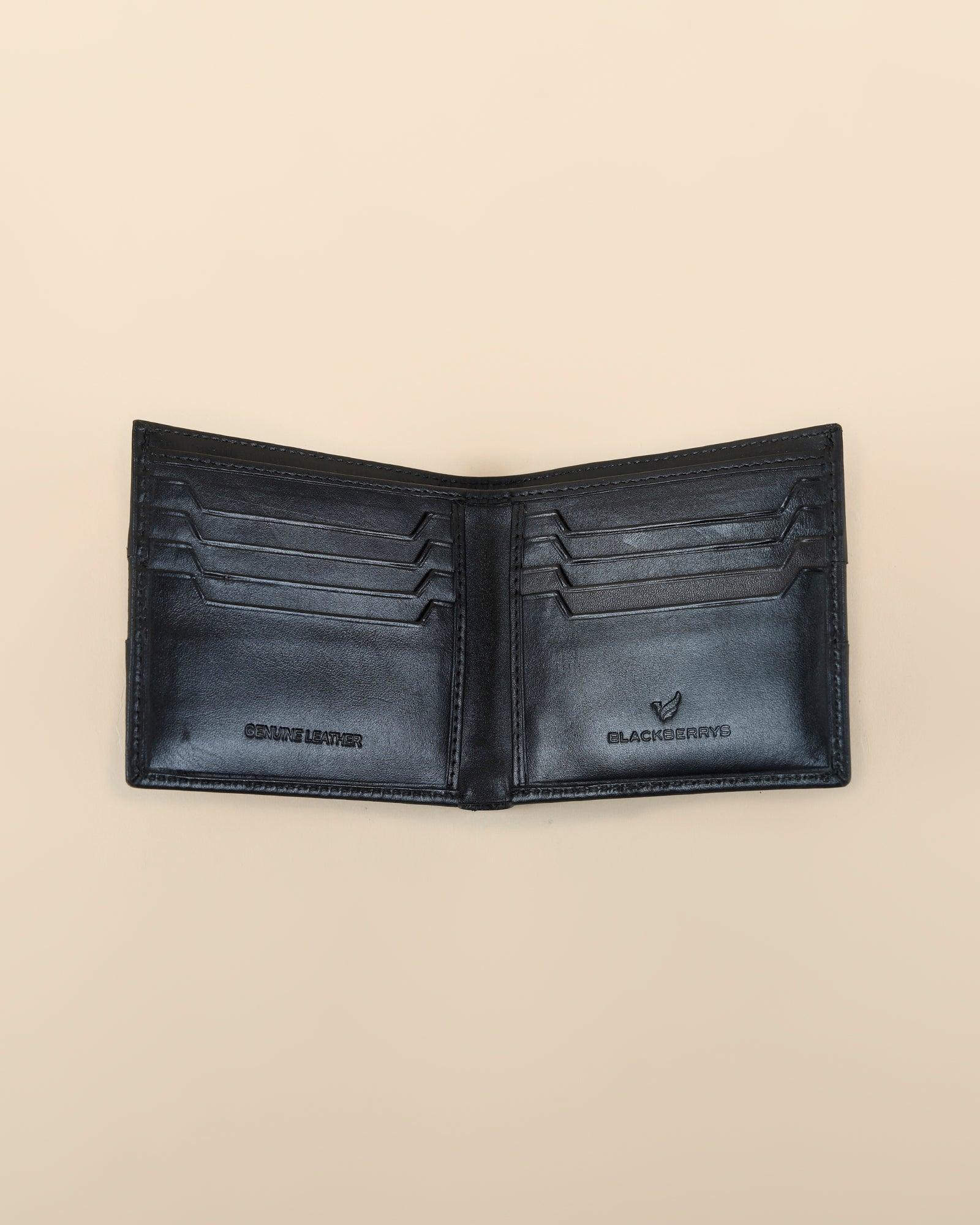 Leather Black Textured Wallet - Camron