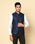 Bandhgala Formal Navy Textured Waistcoat - Ivon