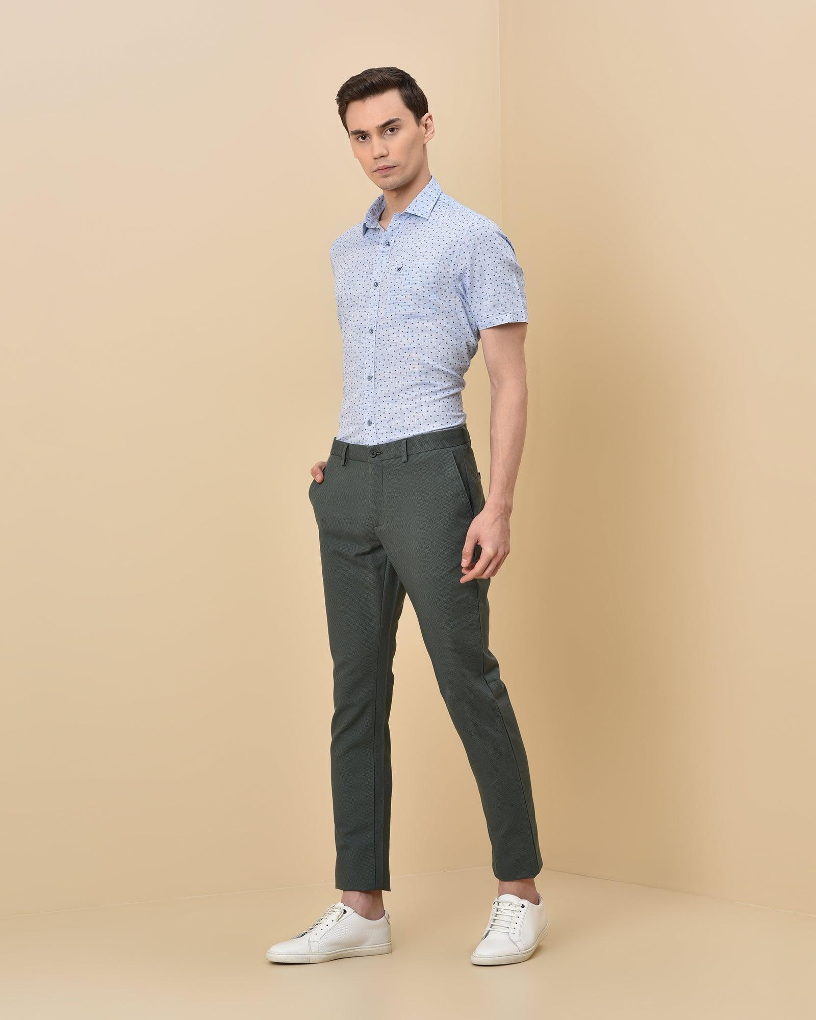 Slim Comfort B-95 Casual Olive Solid Khakis - Prism - Blackberrys