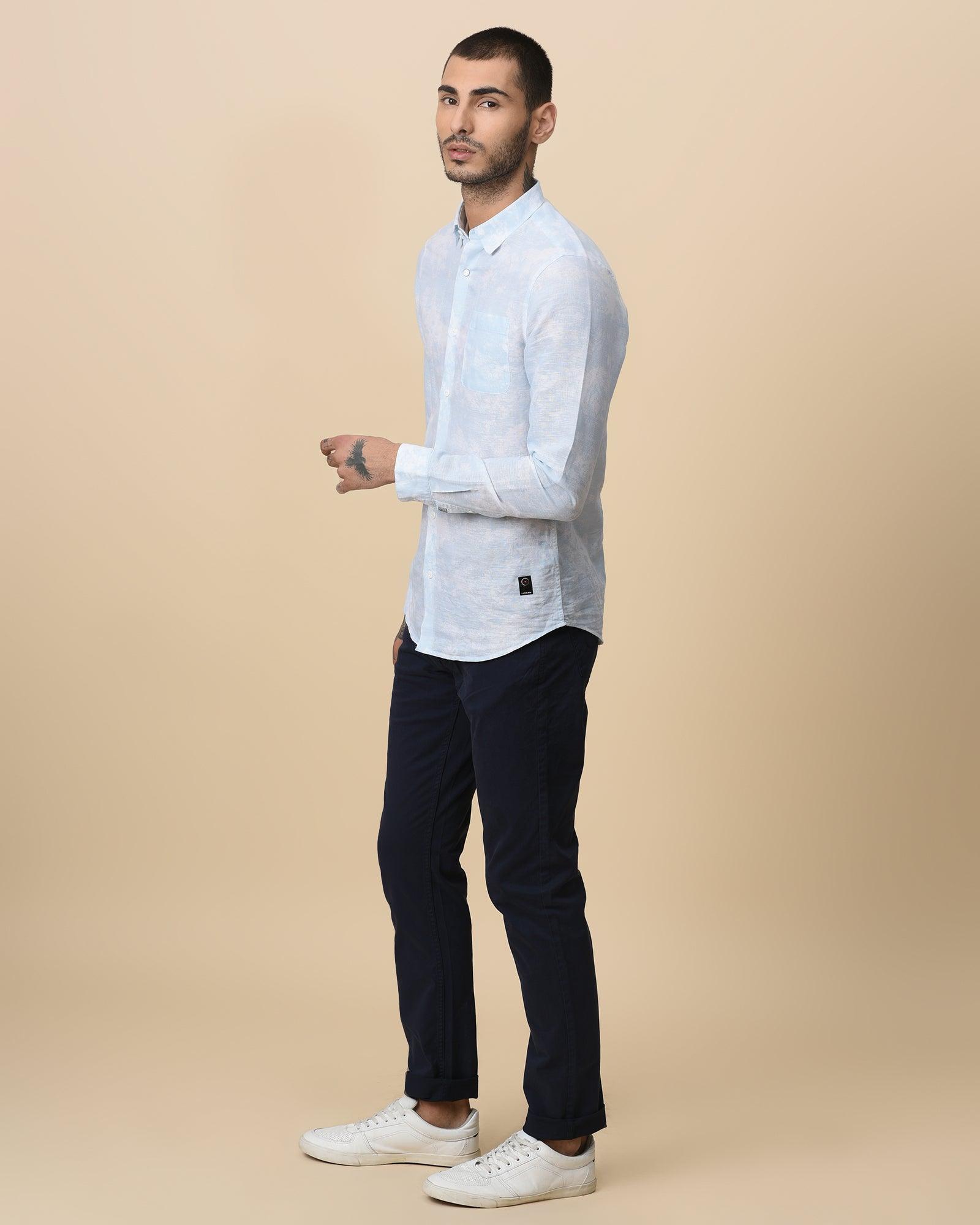 Roger Casual Deep Navy Solid Khakis - Reynold