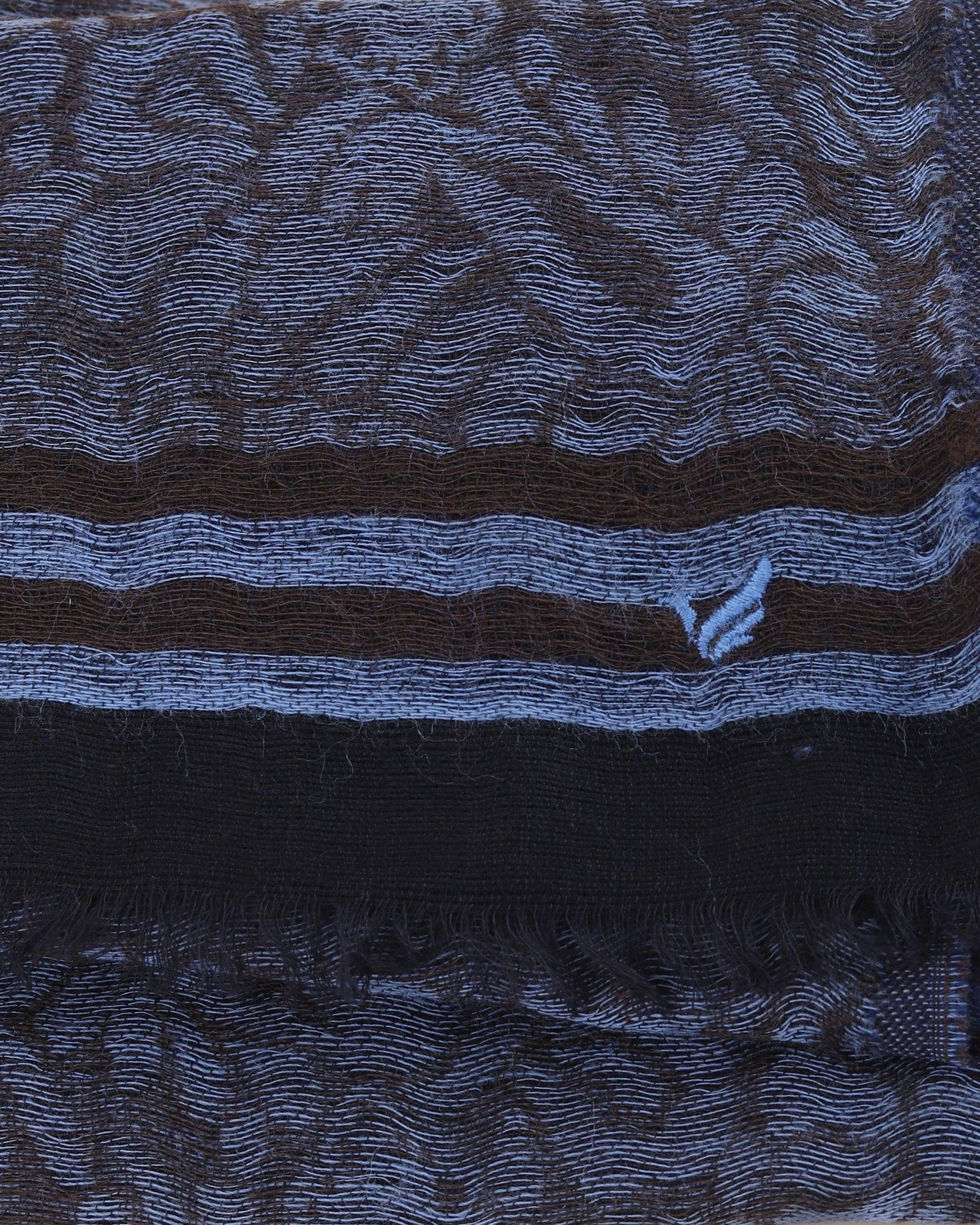 Wool Navy Printed Muffler - Eugene