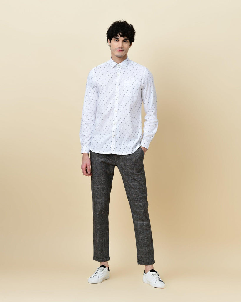 Super Slim Phoenix Casual Black Check Khakis - Ola