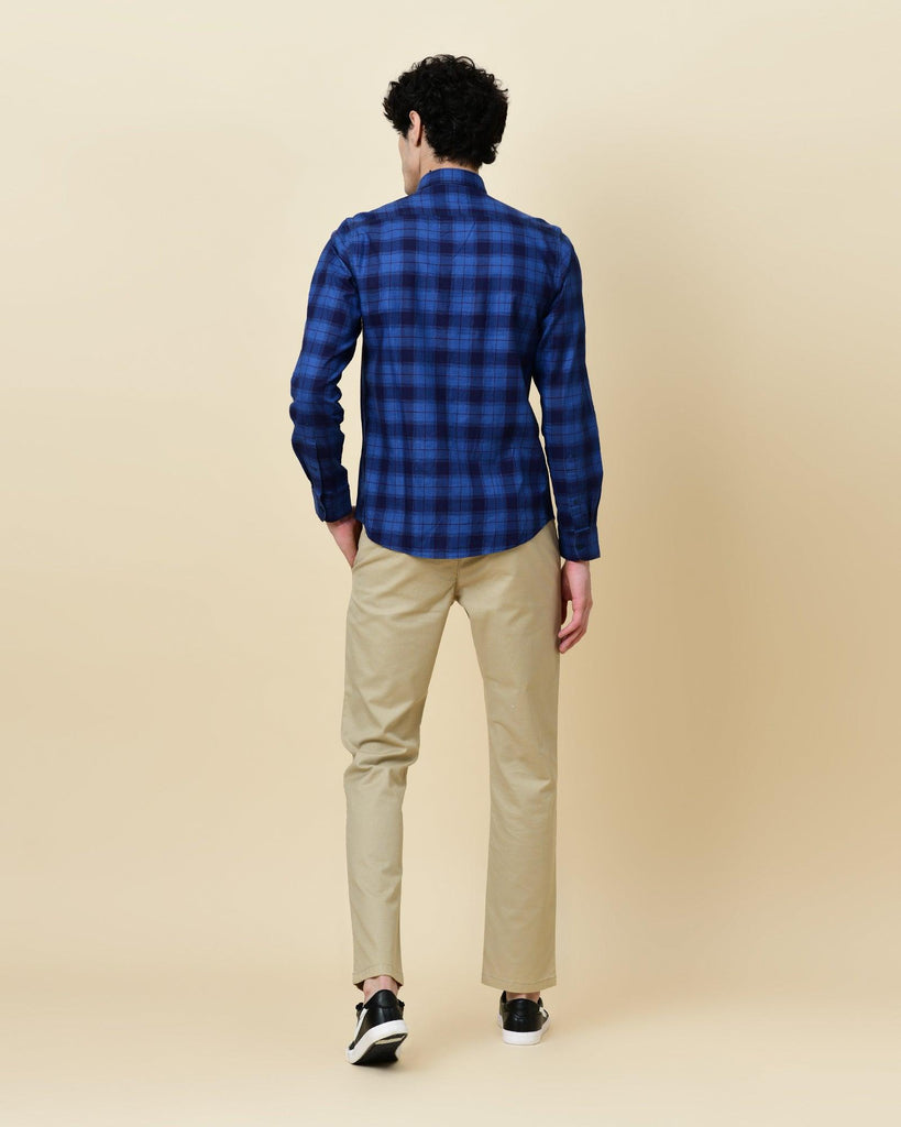 Casual Blue Check Shirt - Stoffel