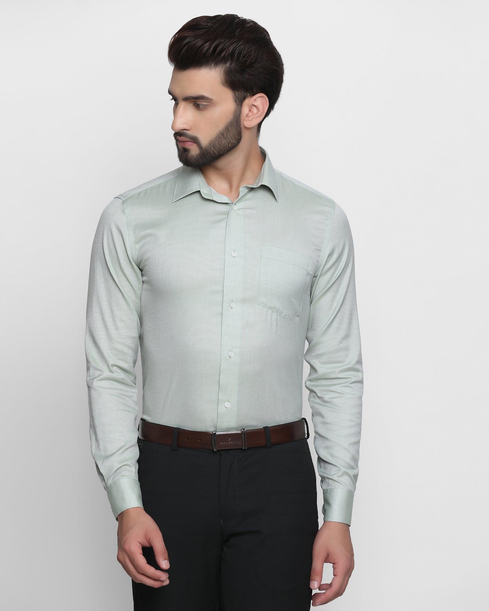 Formal Mint Textured Shirt - Amid