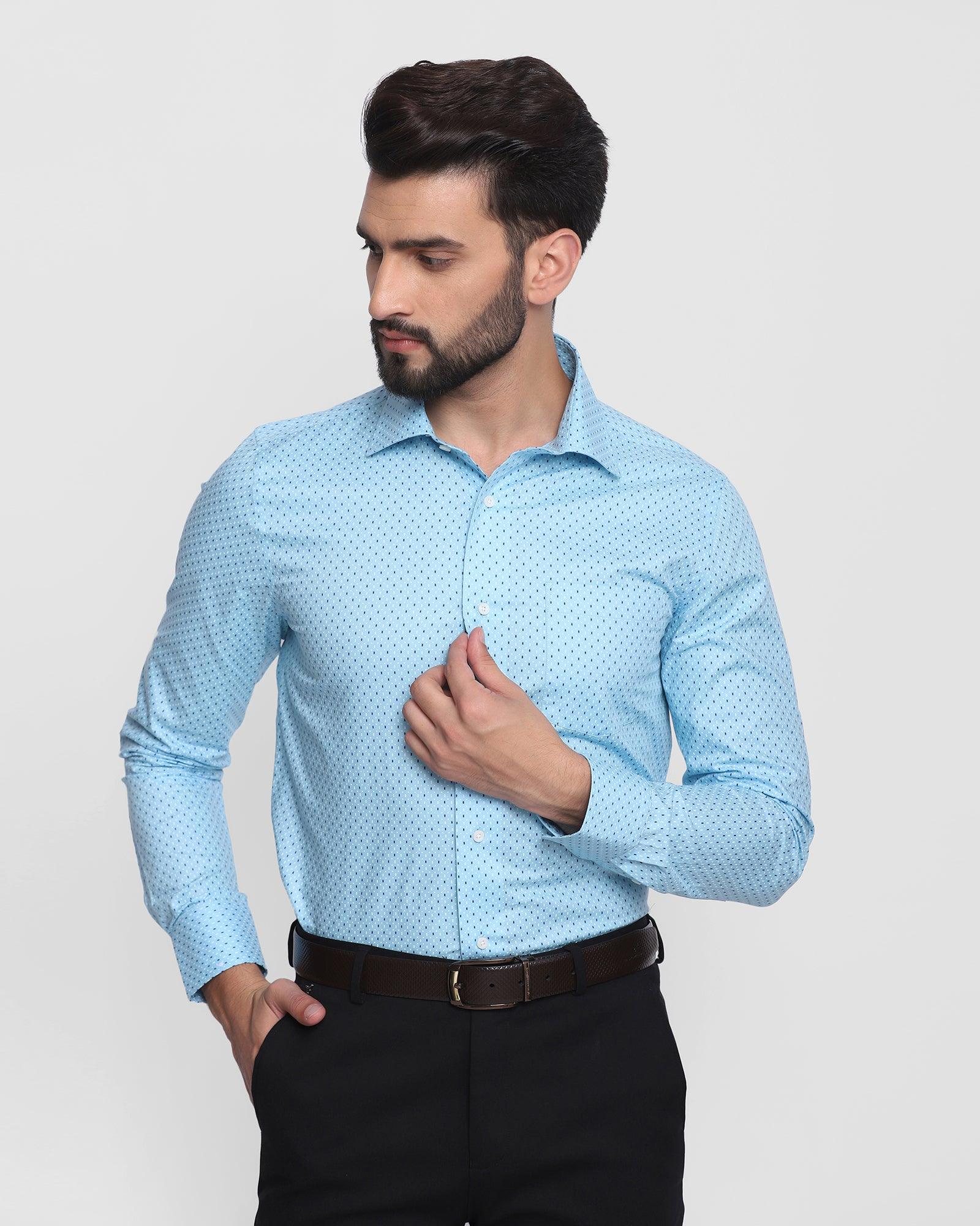 Printed Formal Shirt In Aqua (Antigo) - Blackberrys