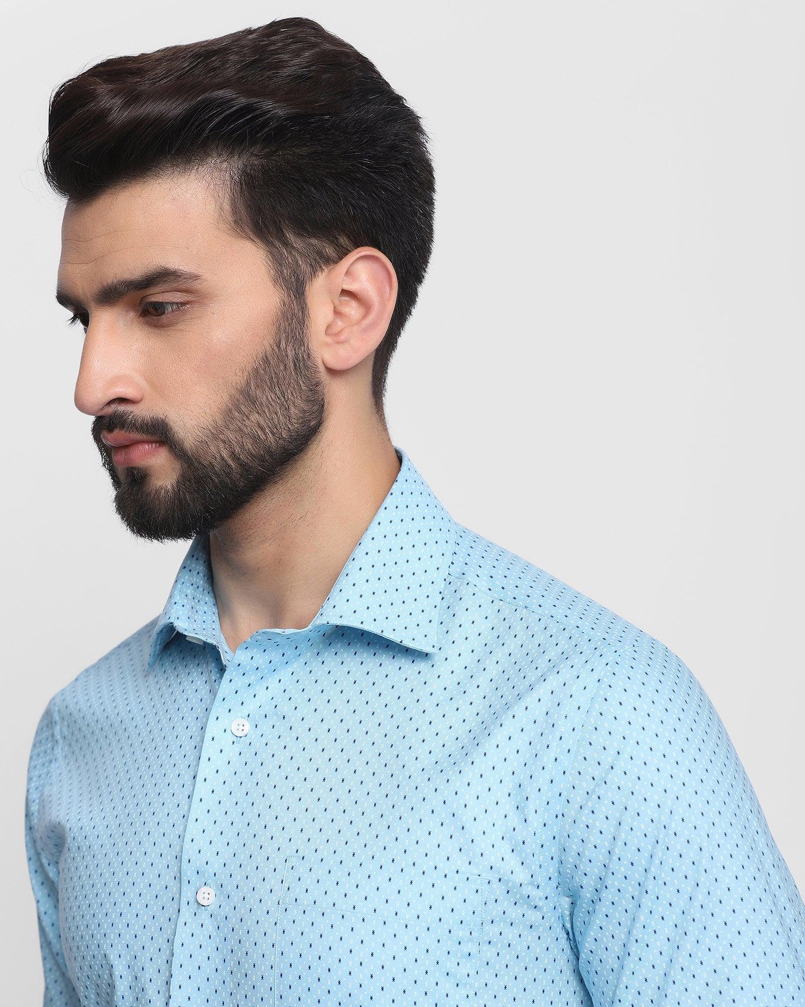 Printed Formal Shirt In Aqua (Antigo) - Blackberrys
