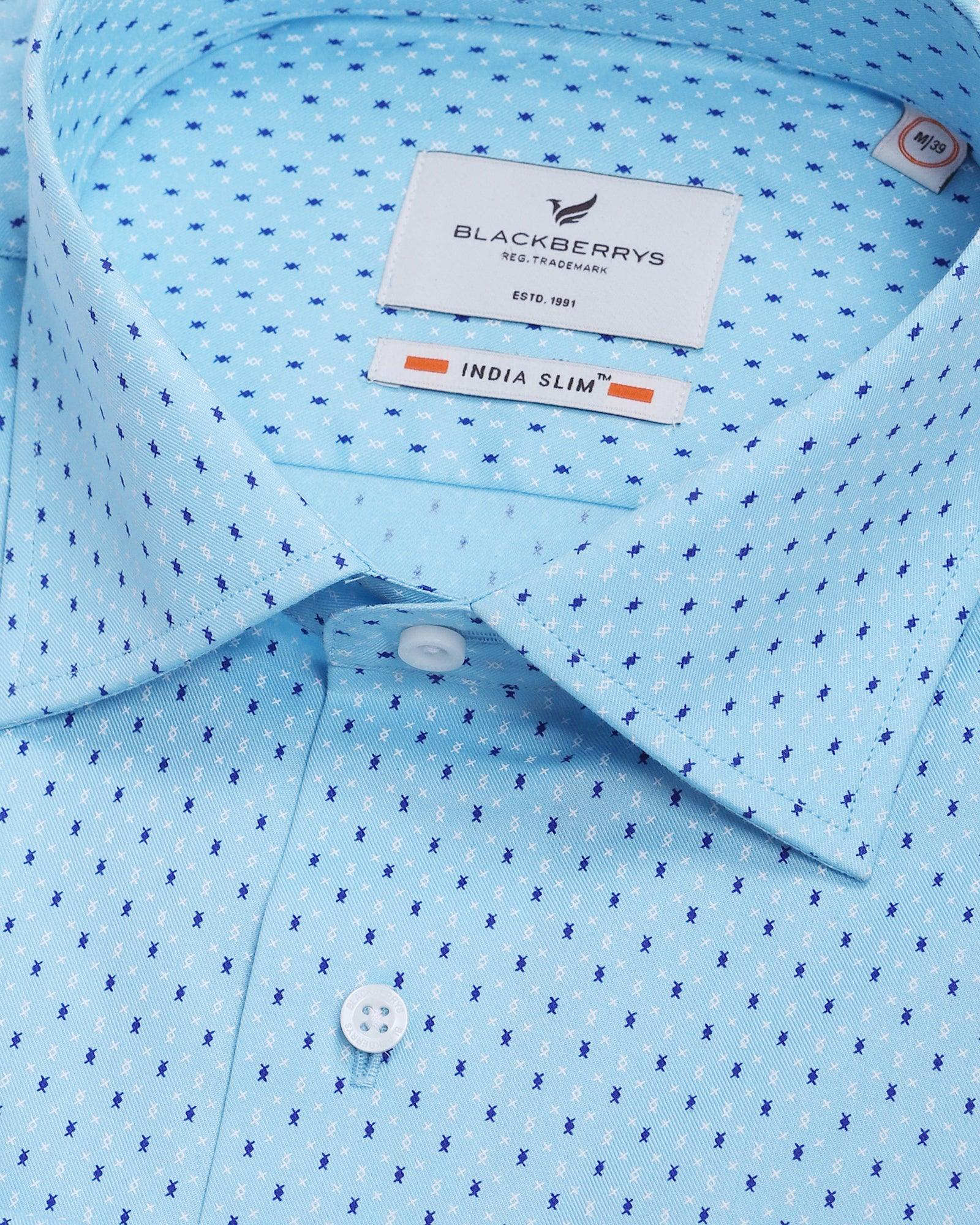 Printed Formal Shirt In Aqua (Antigo) - Blackberrys
