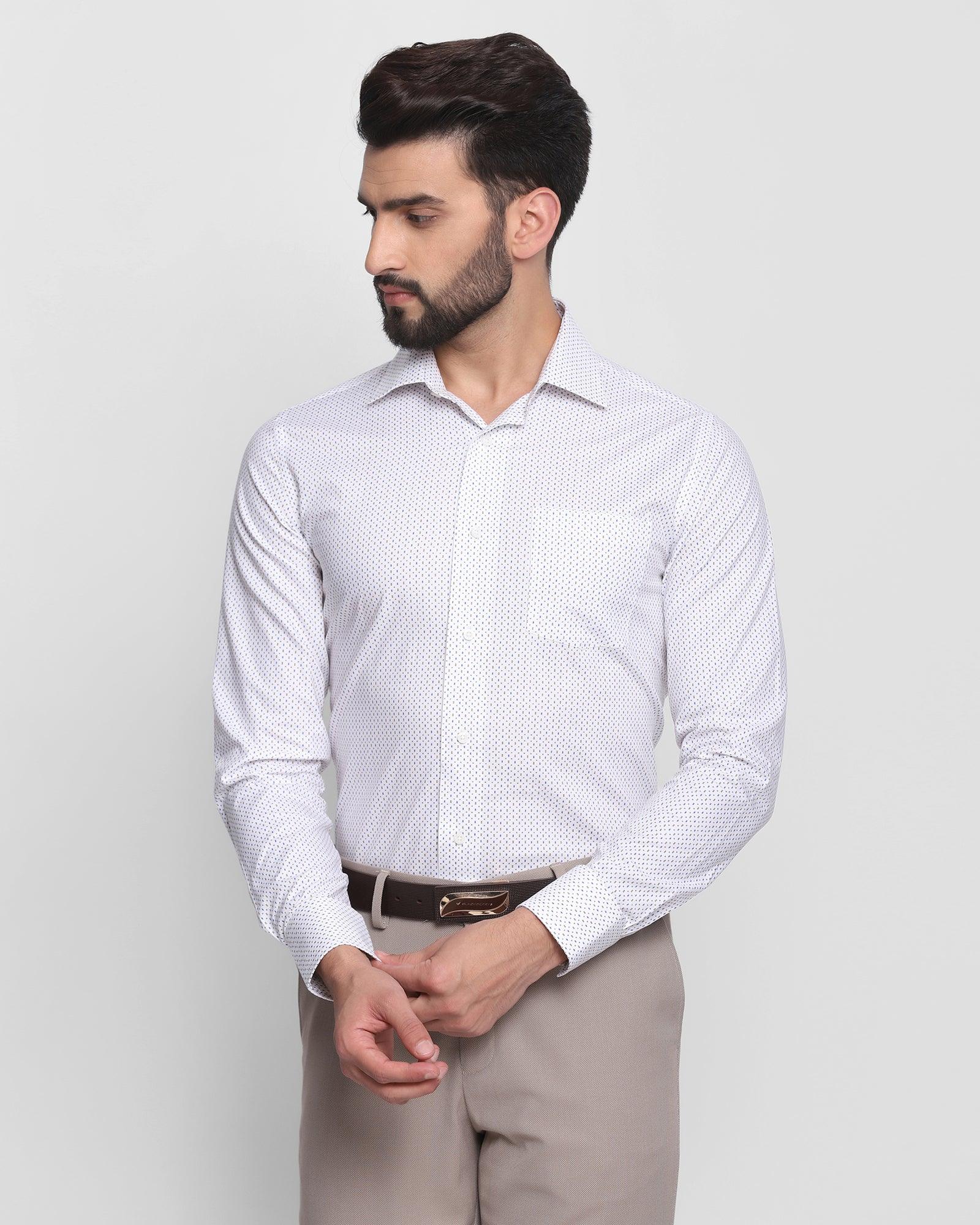 Formal White Printed Shirt - Antigo