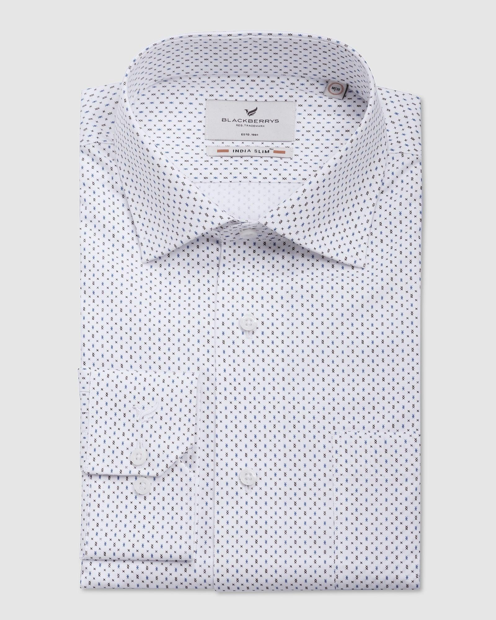 Formal White Printed Shirt - Antigo