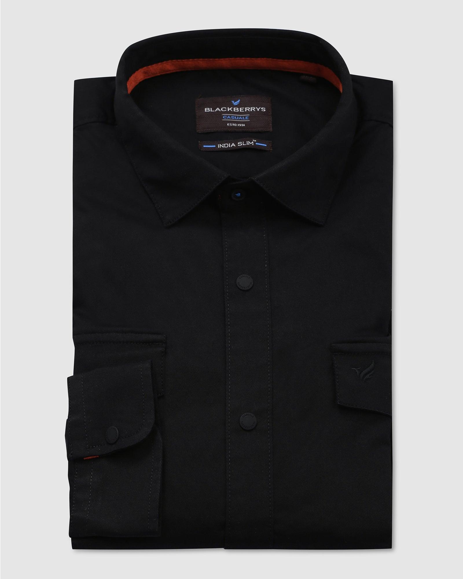 Casual Black Solid Shirt - Beckham