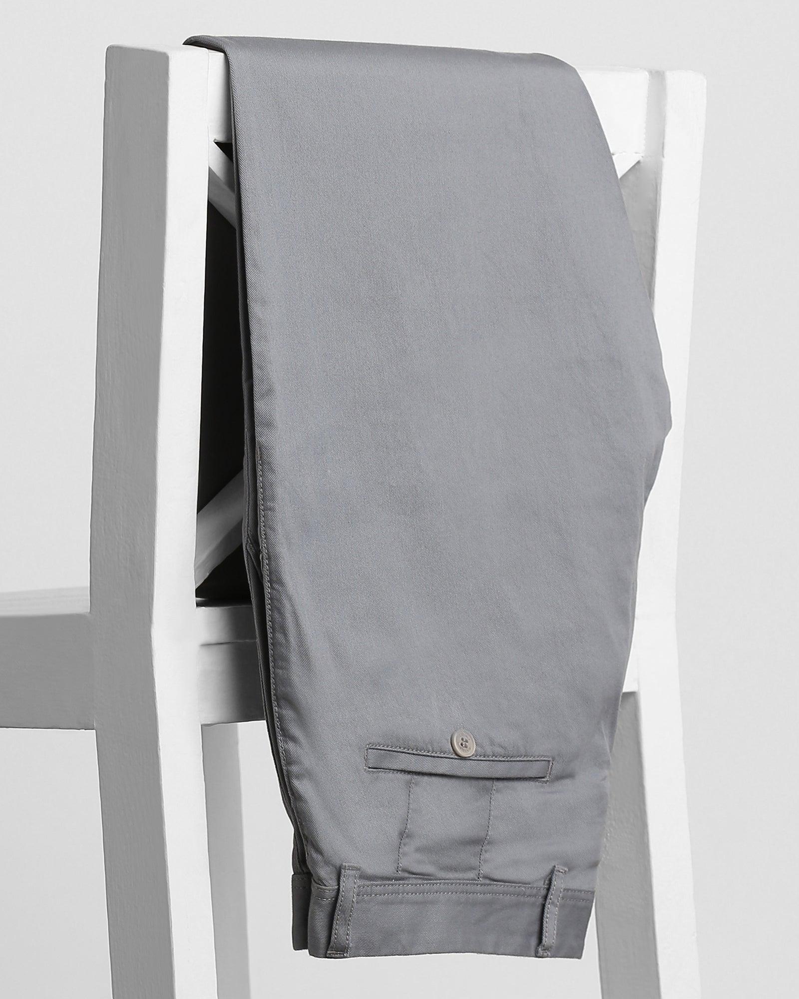 Slim Comfort B-95 Casual Grey Textured Khakis - Bran