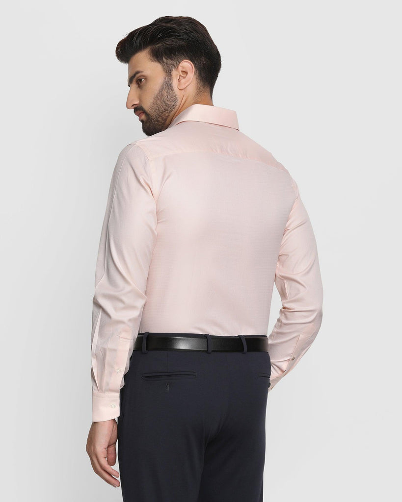 Luxe Formal Pink Textured Shirt - Brick