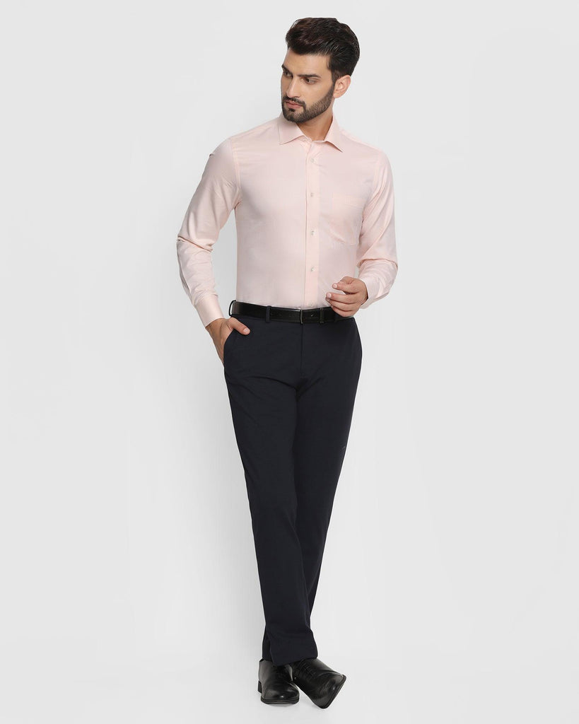 Luxe Formal Pink Textured Shirt - Brick