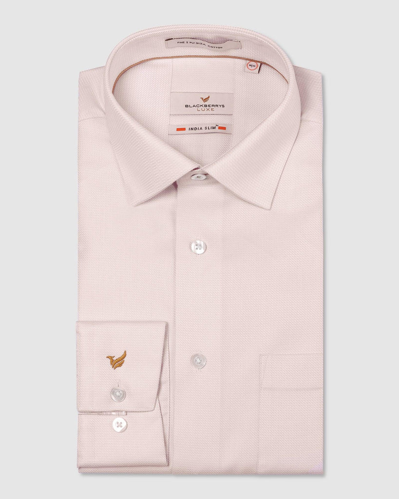 Luxe Formal Pink Textured Shirt - Brick