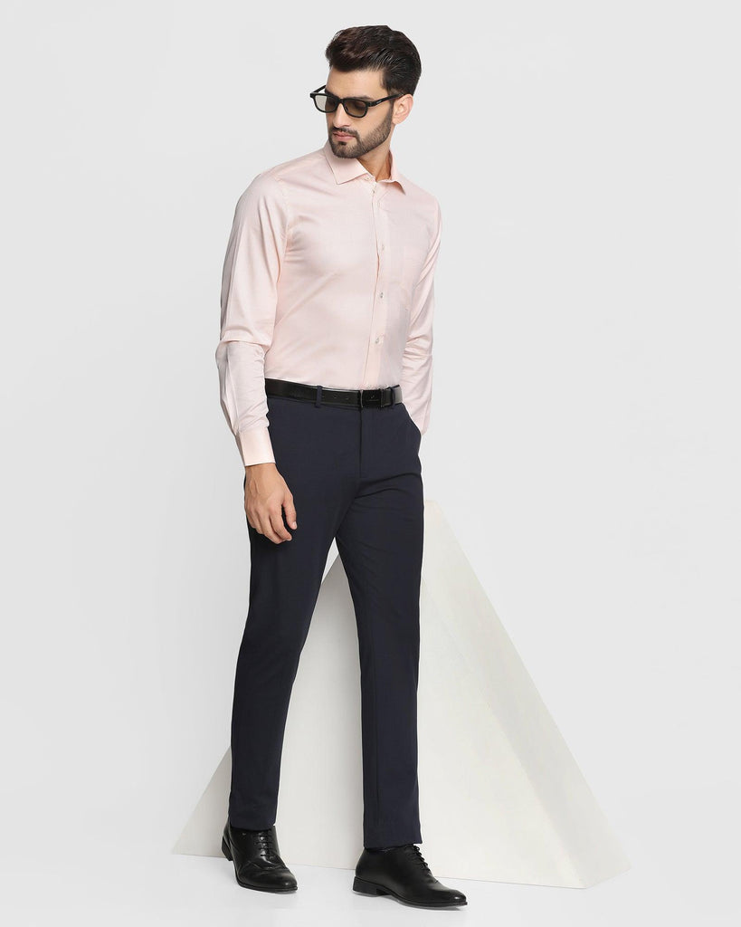 Luxe Formal Pink Textured Shirt - Brick