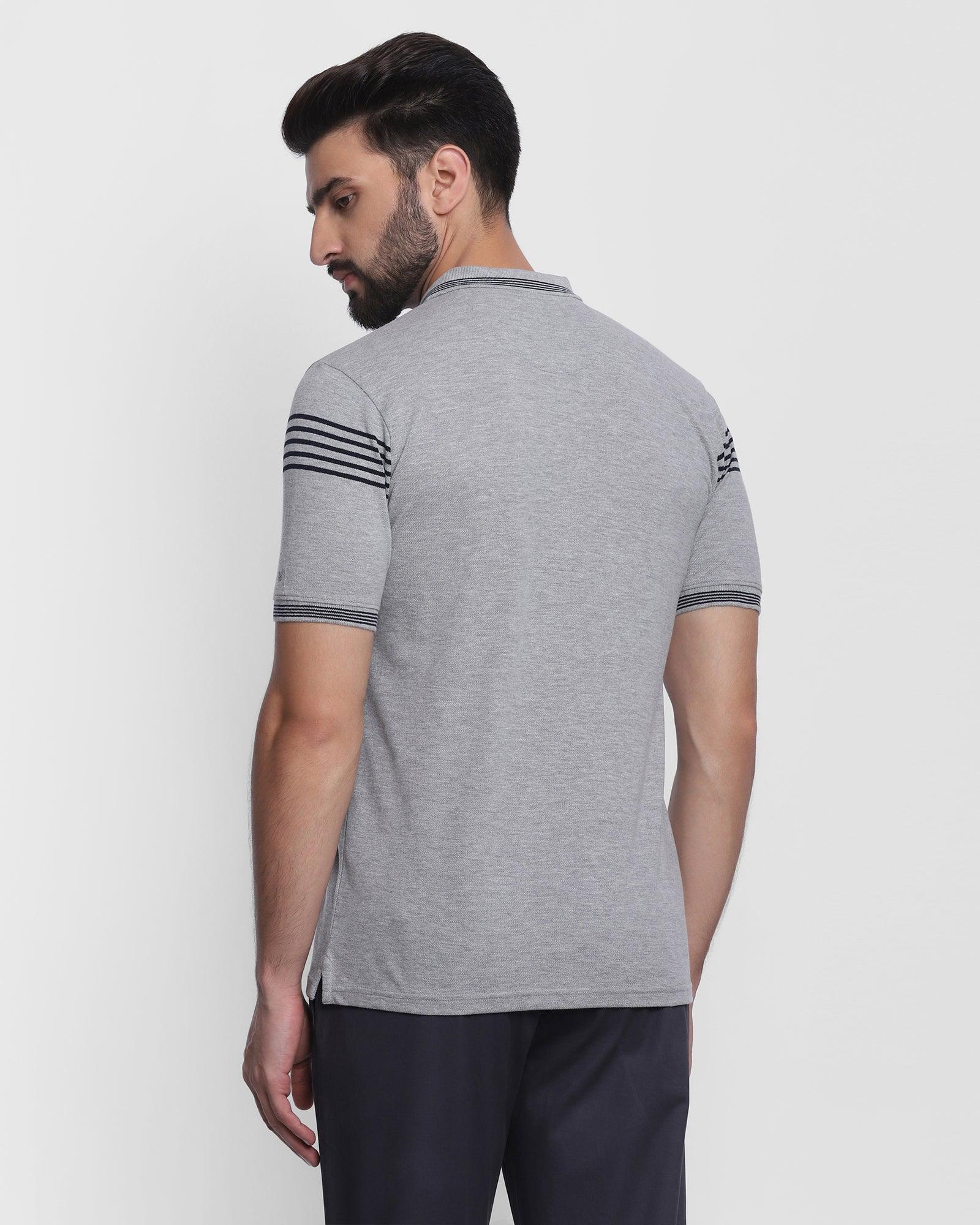 Polo Grey Melange Printed T Shirt - Brooke