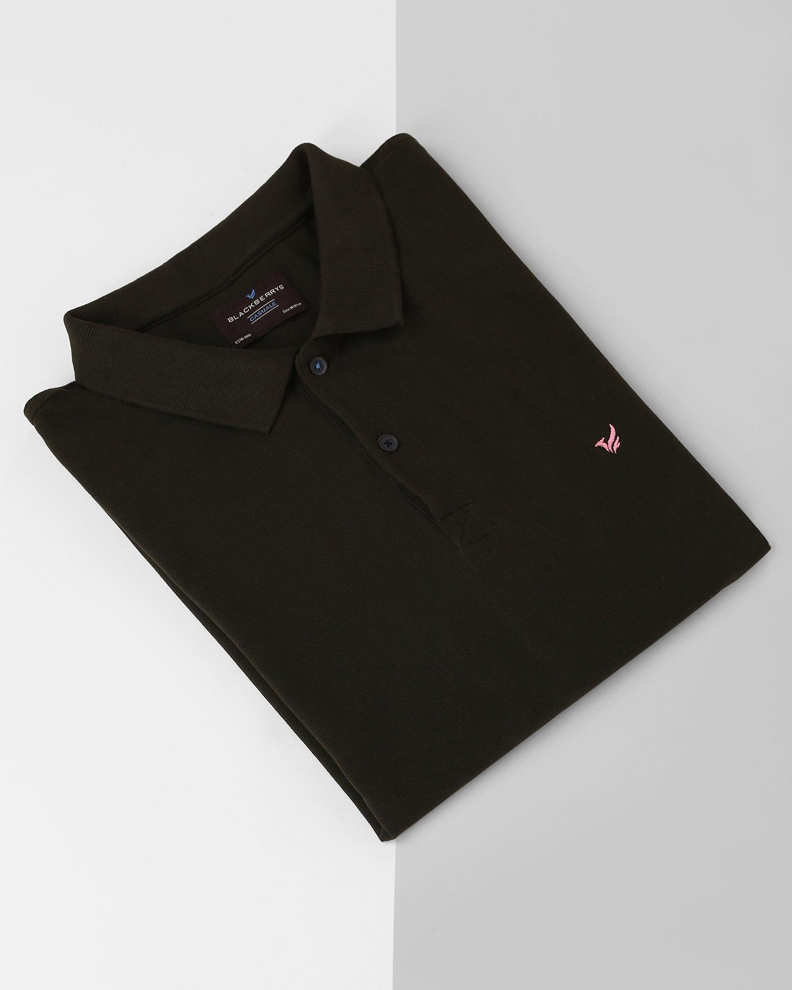 Polo T Shirt In Olive (Brune) - Blackberrys