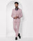 Linen Three Piece Pink Textured Formal Suit - Escott