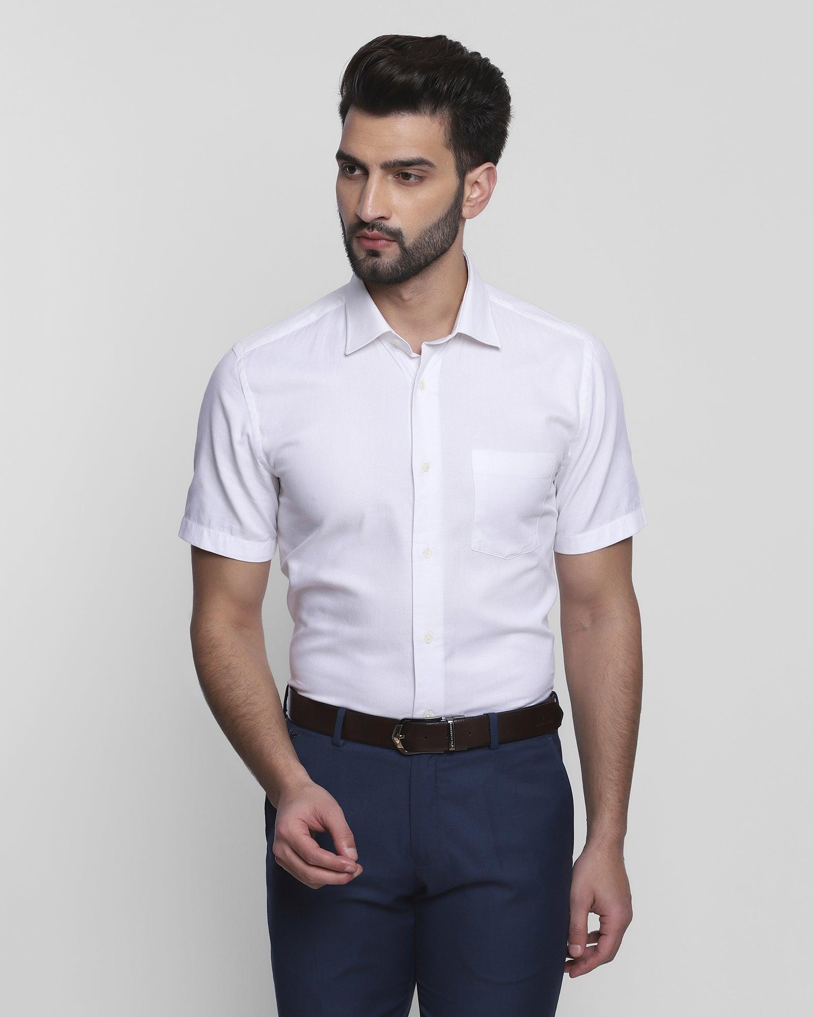 Formal White Textured Shirt - Carston