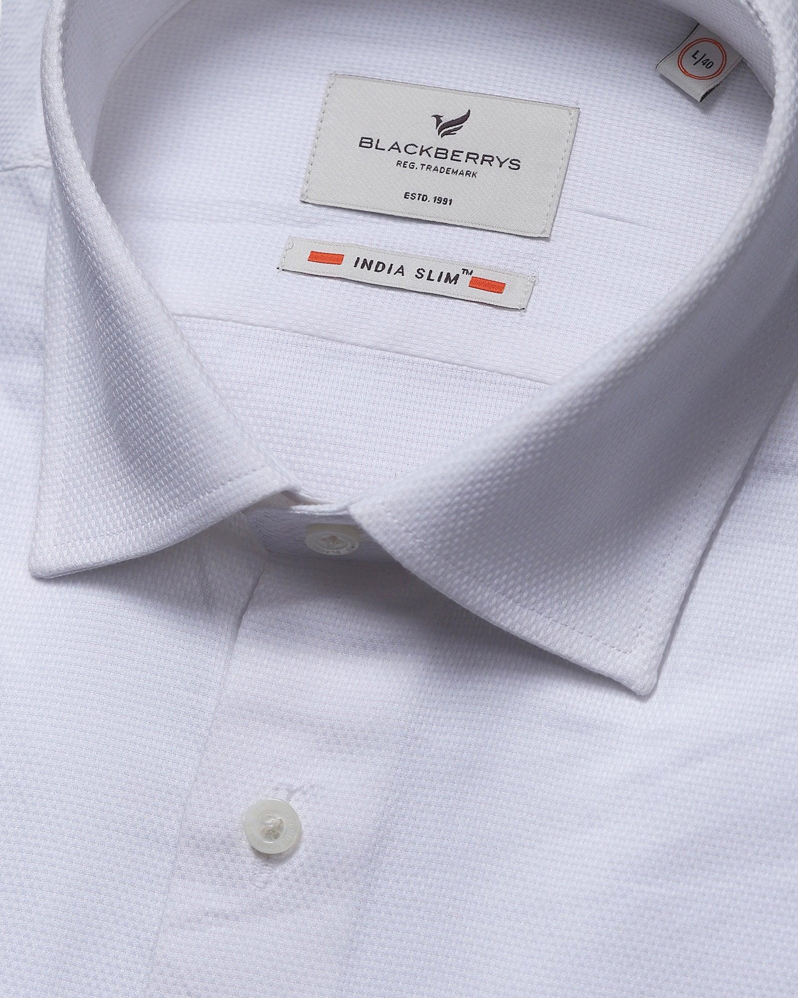 Formal White Textured Shirt - Carston