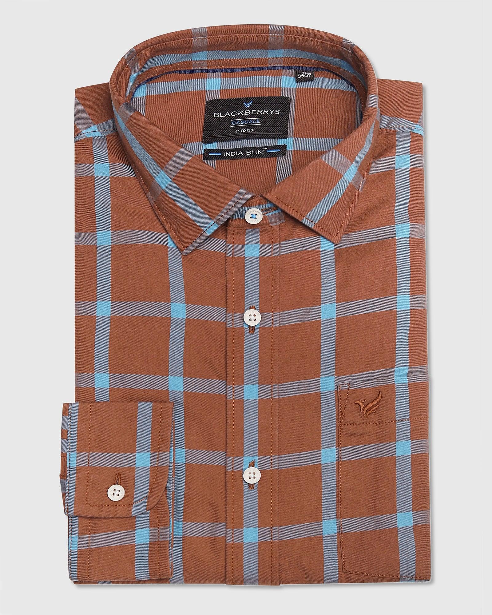 Casual Brown Check Shirt - Grafton