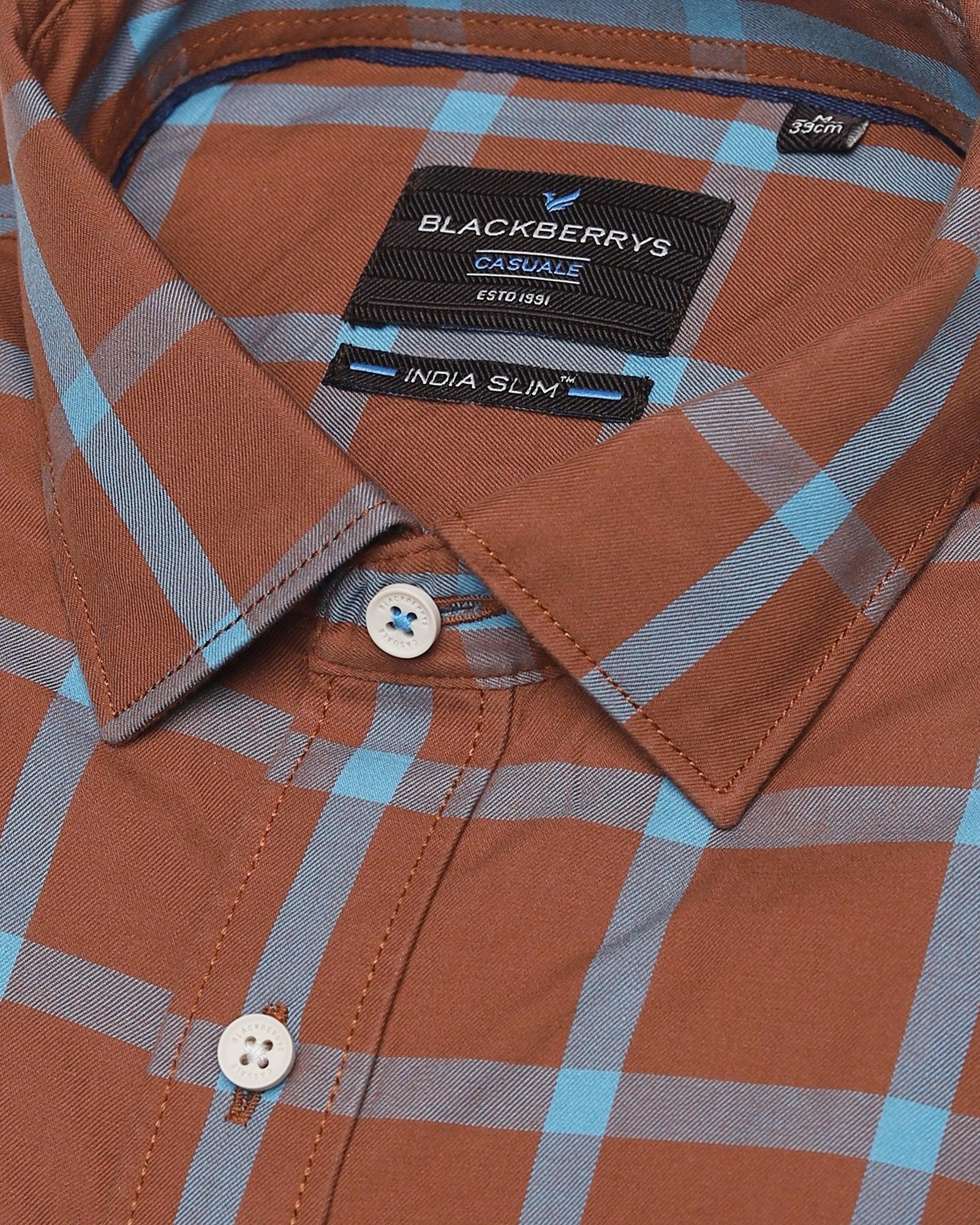 Casual Brown Check Shirt - Grafton