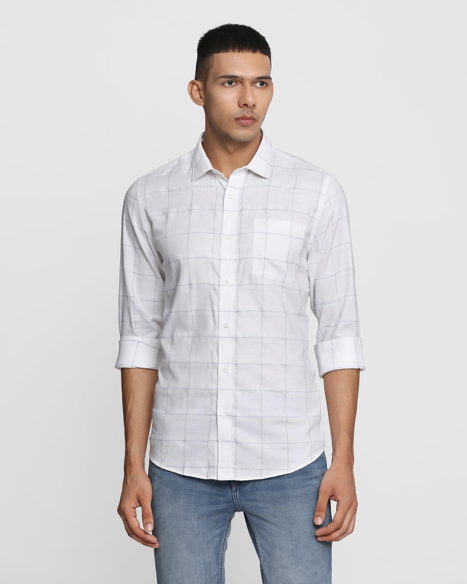 Casual White Check Shirt - Rhode