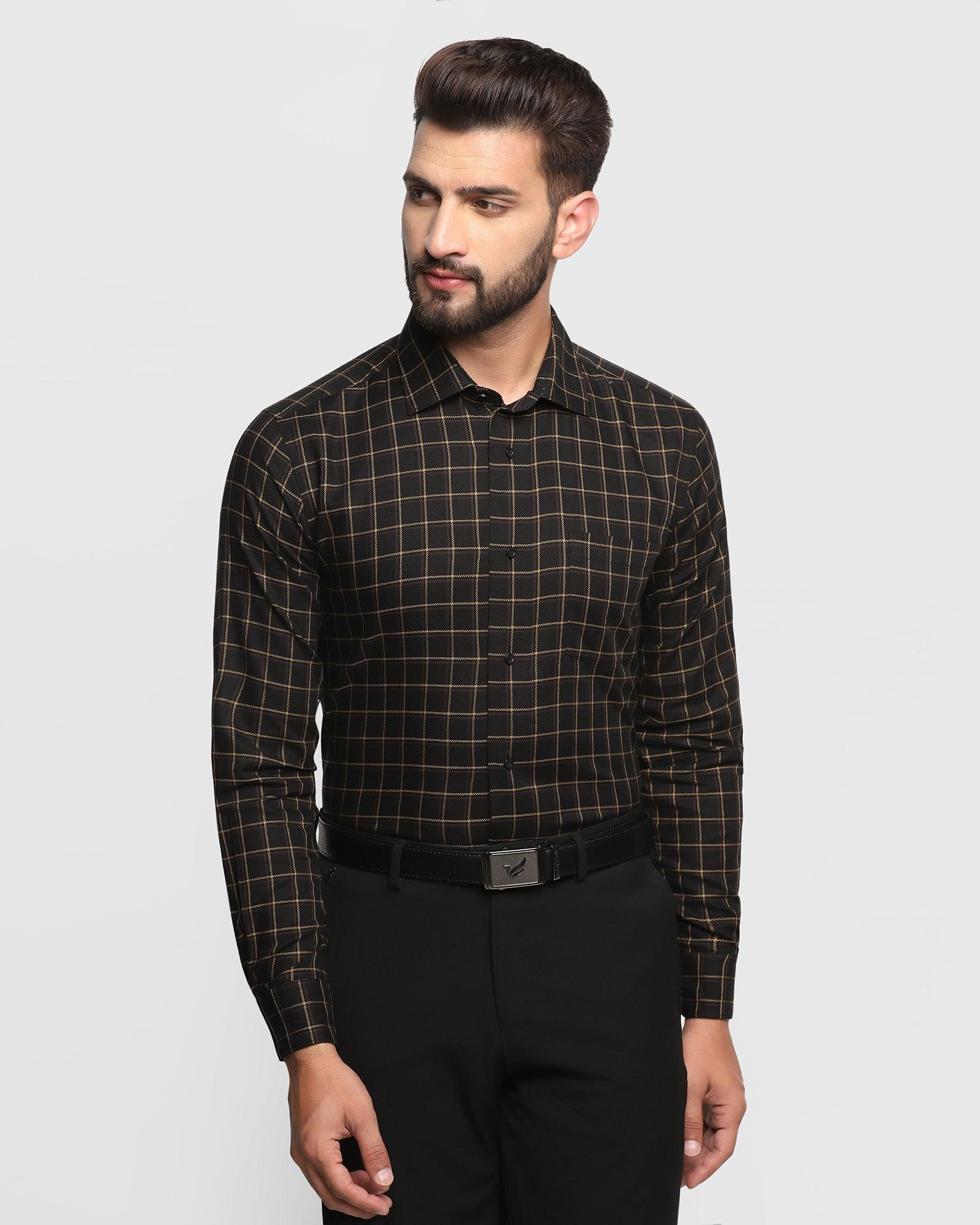 Formal Black Check Shirt - Madison