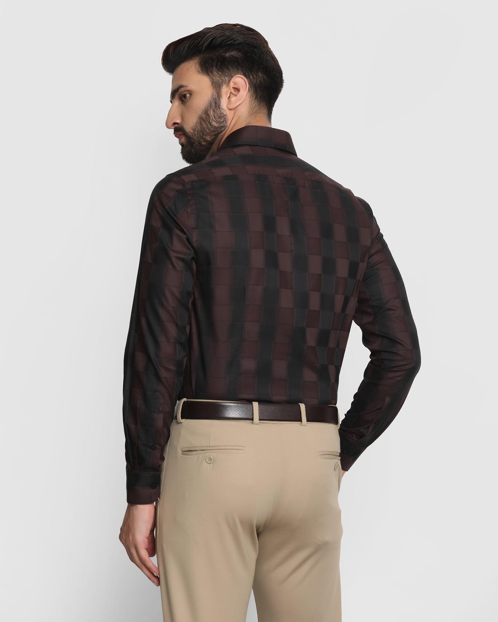 Regal Check Shirt In Dark Brown – The Formal Club