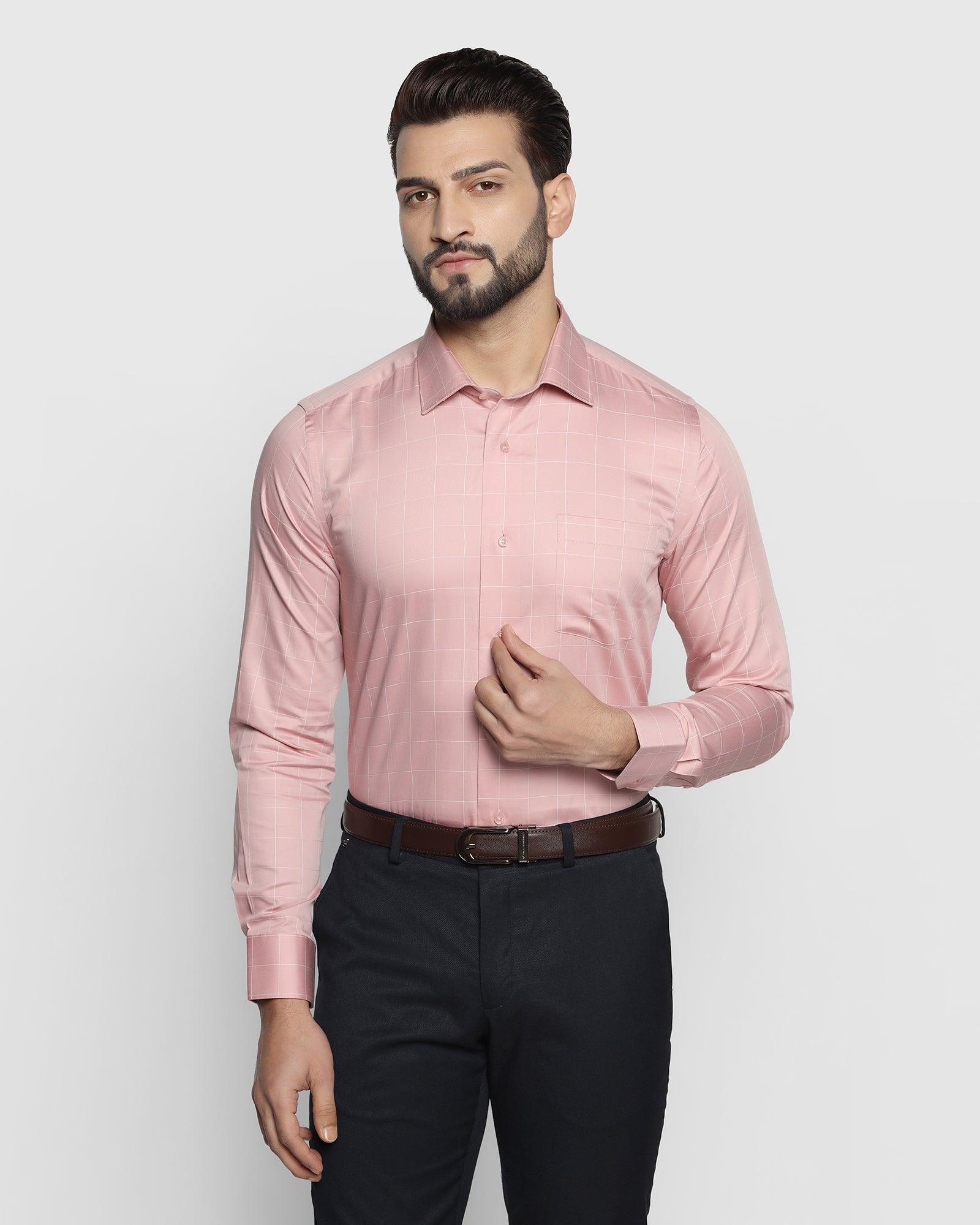 Formal Dusty Pink Check Shirt - Harins