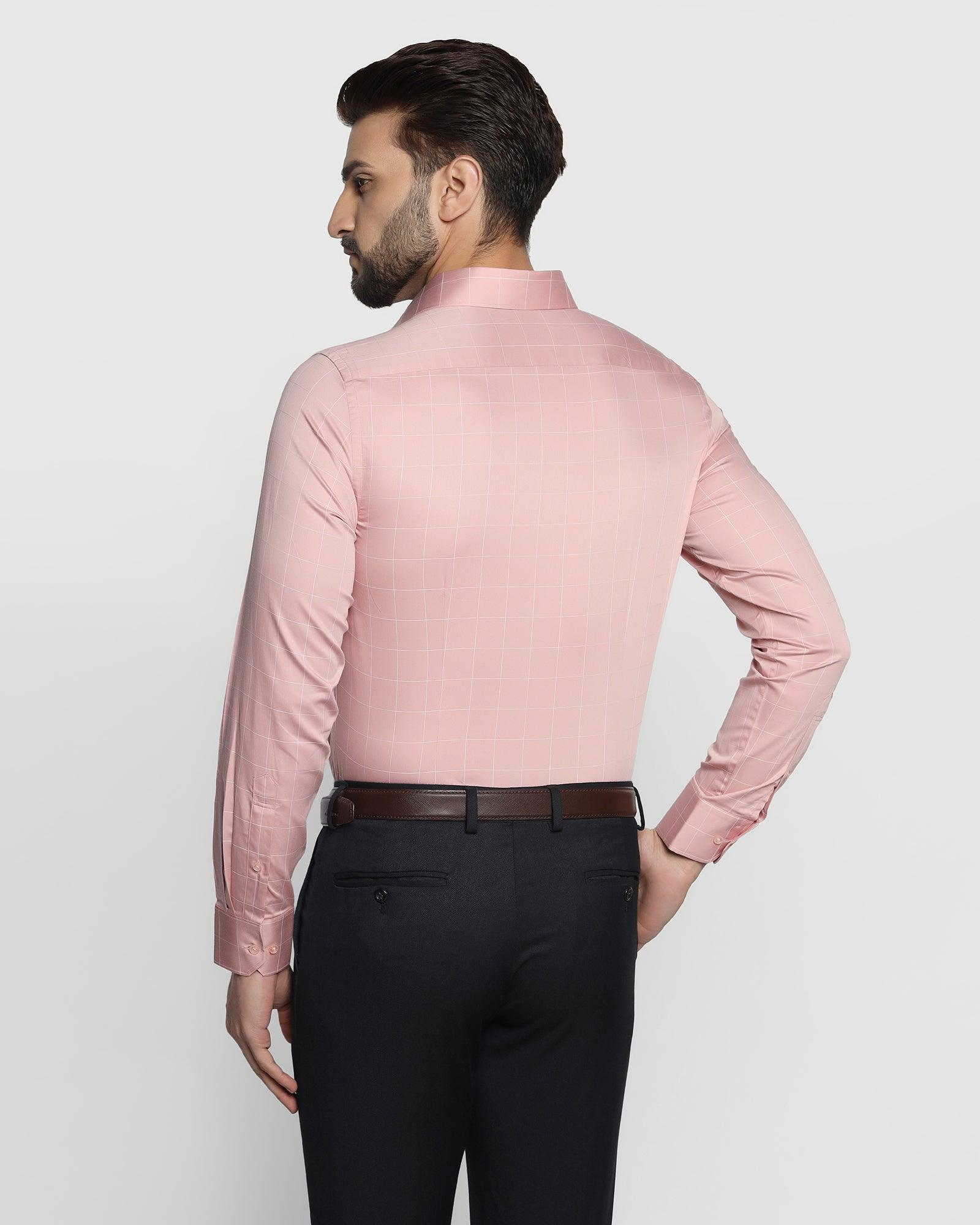 Formal Dusty Pink Check Shirt - Harins