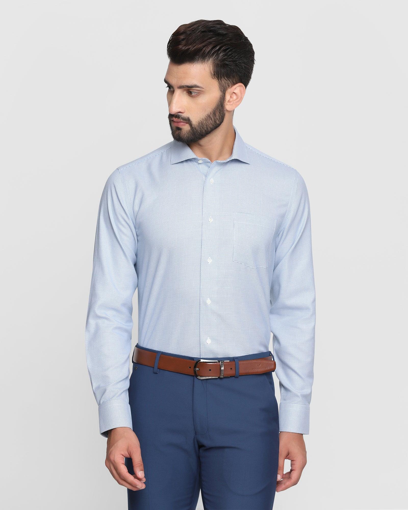 Non Iron Formal Teal Textured Shirt - Dyna