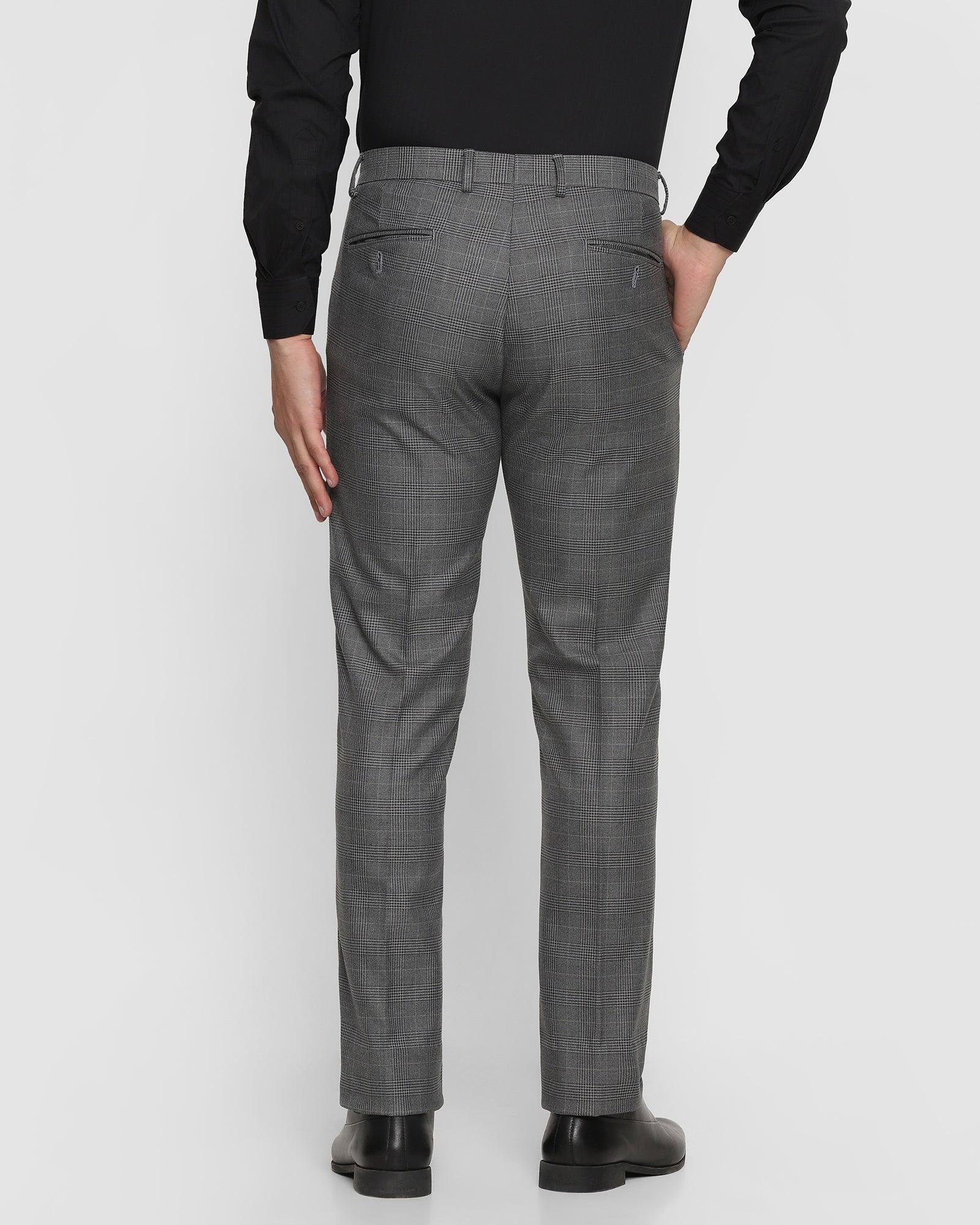 Slim Fit B-91 Formal Grey Check Trouser - Barren