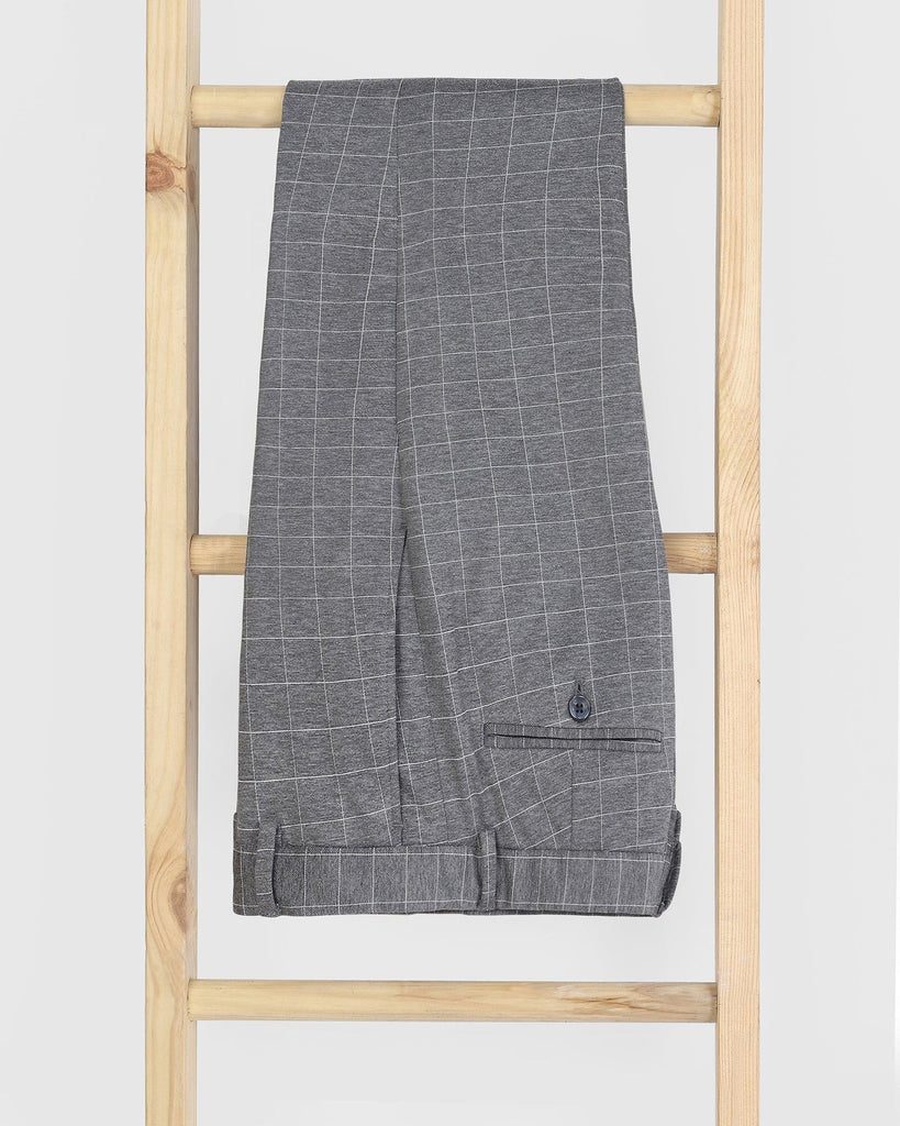 Slim Fit B-91 Formal Grey Check Trouser - Oslo