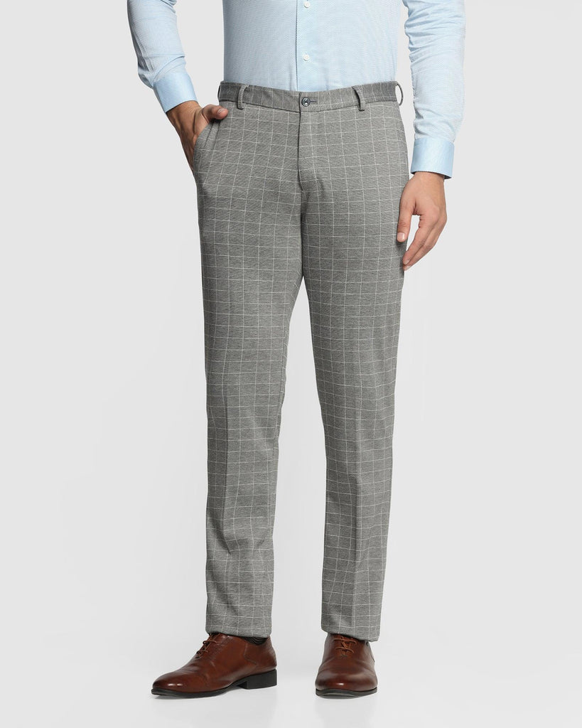 Slim Fit B-91 Formal Grey Check Trouser - Oslo