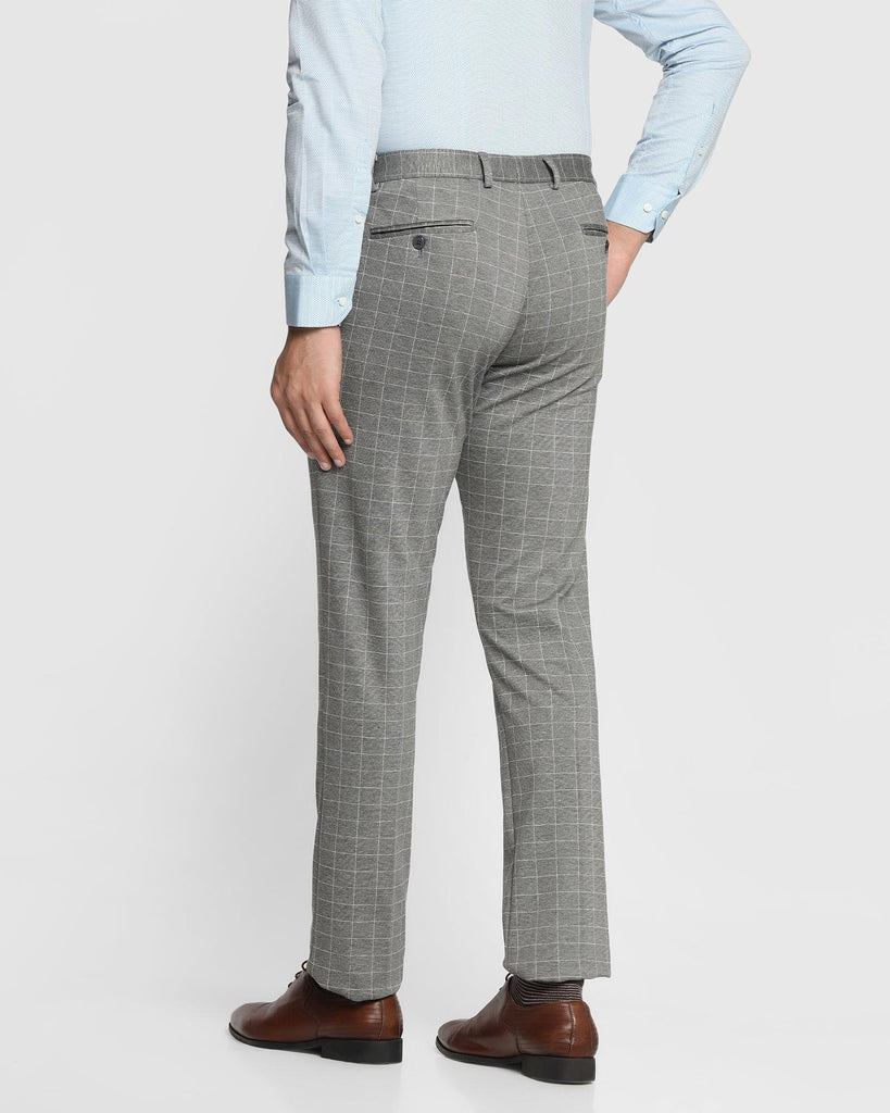 Slim Fit B-91 Formal Grey Check Trouser - Oslo