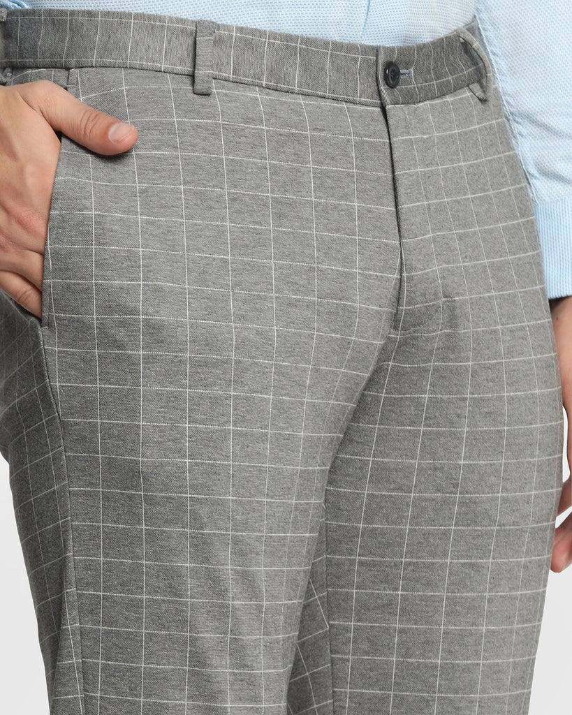 Slim Fit B-91 Formal Grey Check Trouser - Oslo