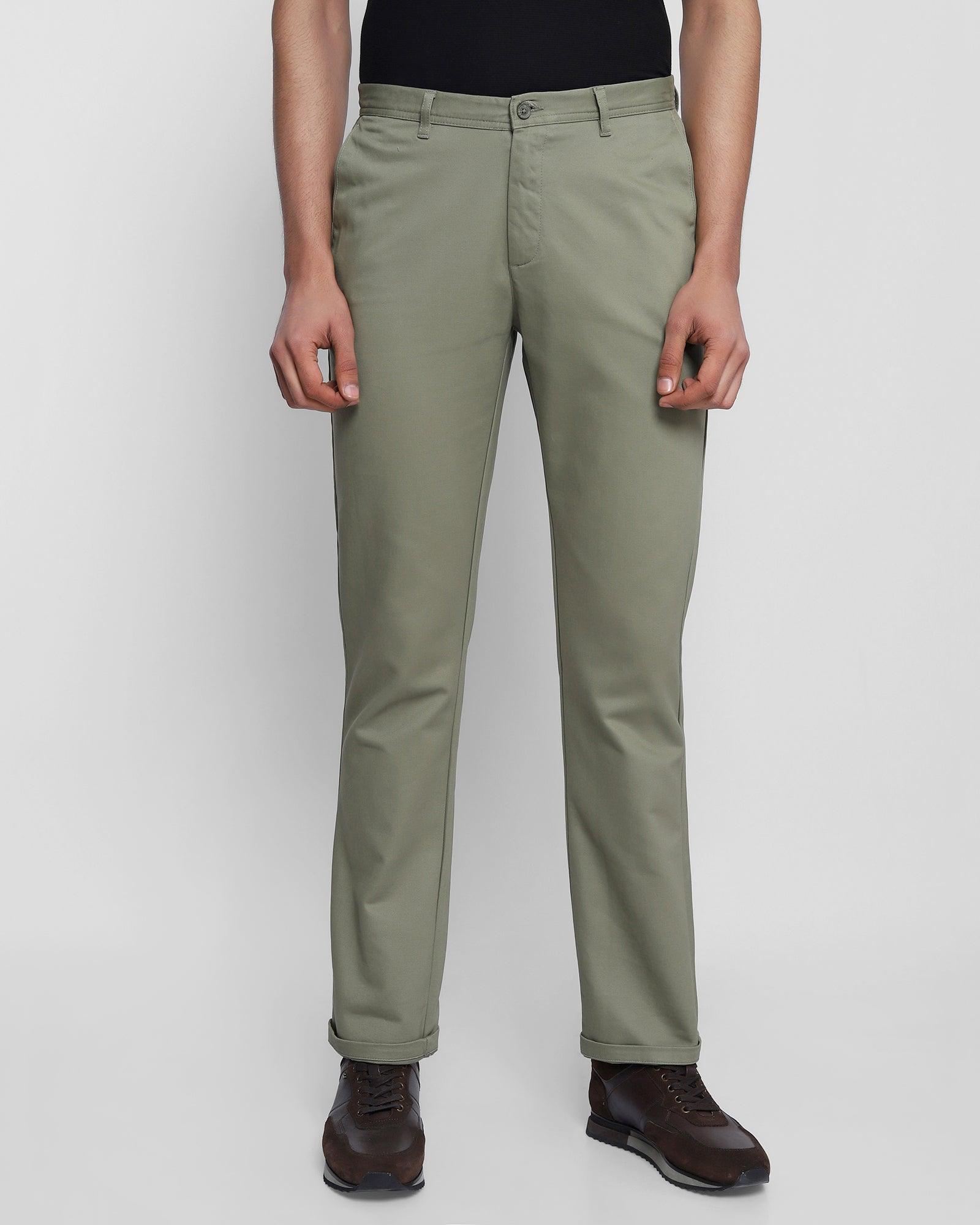 Straight B-90 Casual Olive Solid Khakis - Clay