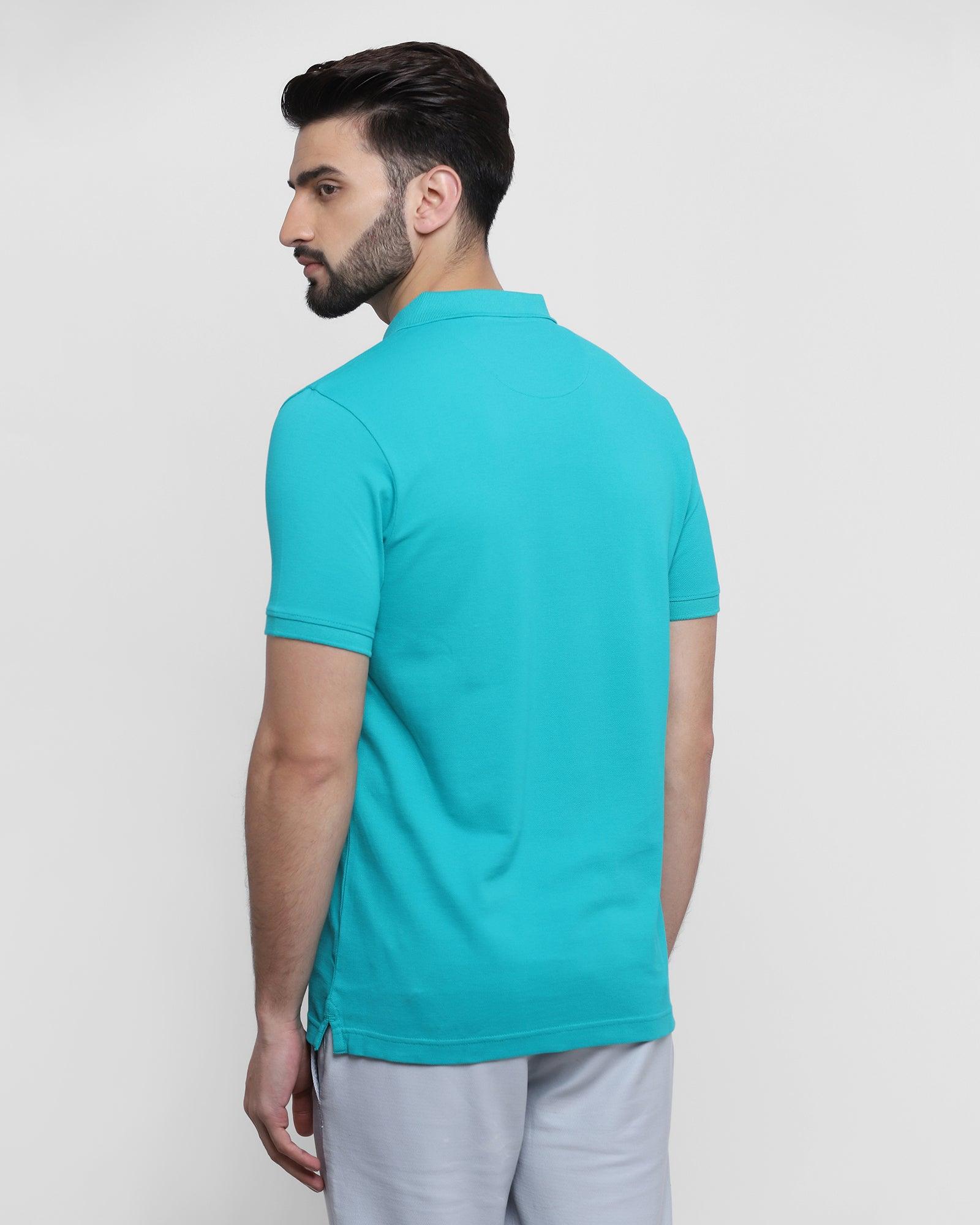 Polo Light Green Solid T Shirt - Cloud