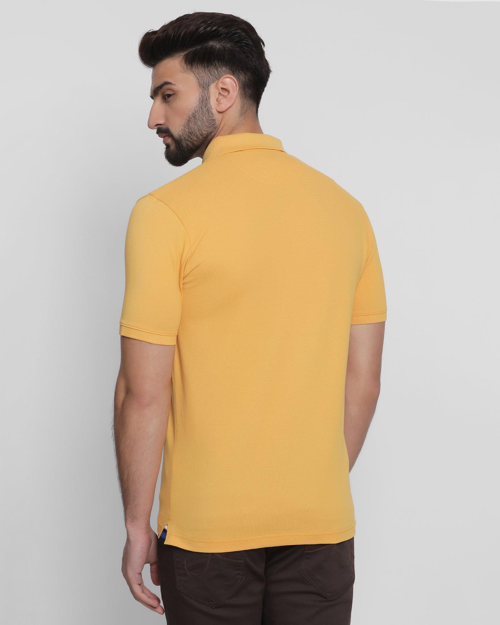 Polo Yellow Solid T Shirt - Cloud
