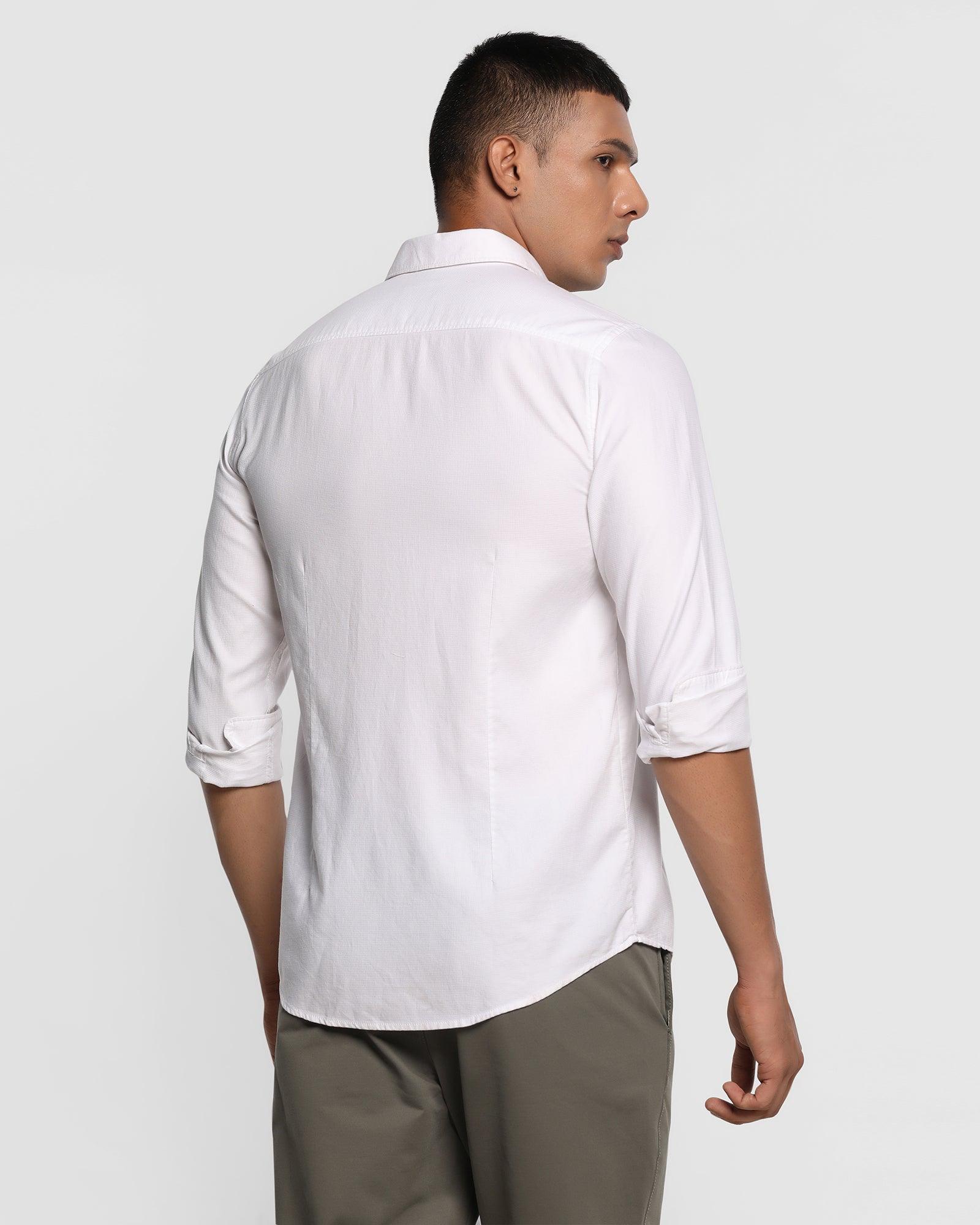 Casual White Textured Shirt - Colby