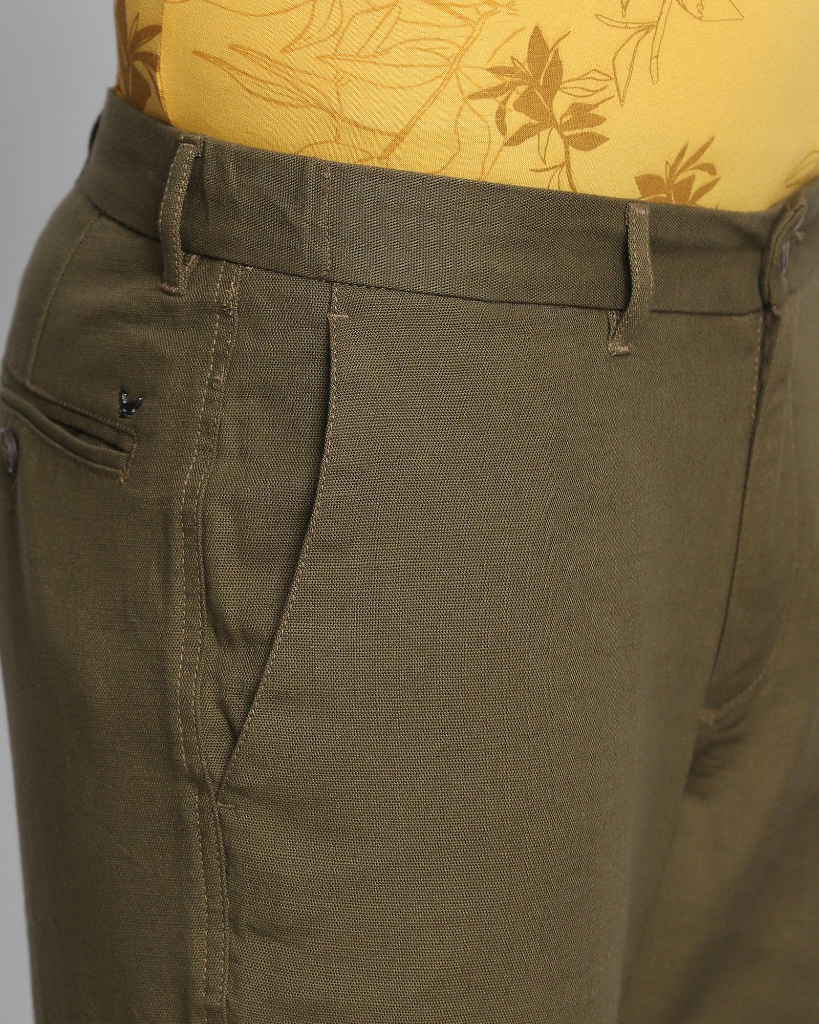 Casual Olive Solid Shorts - Combus